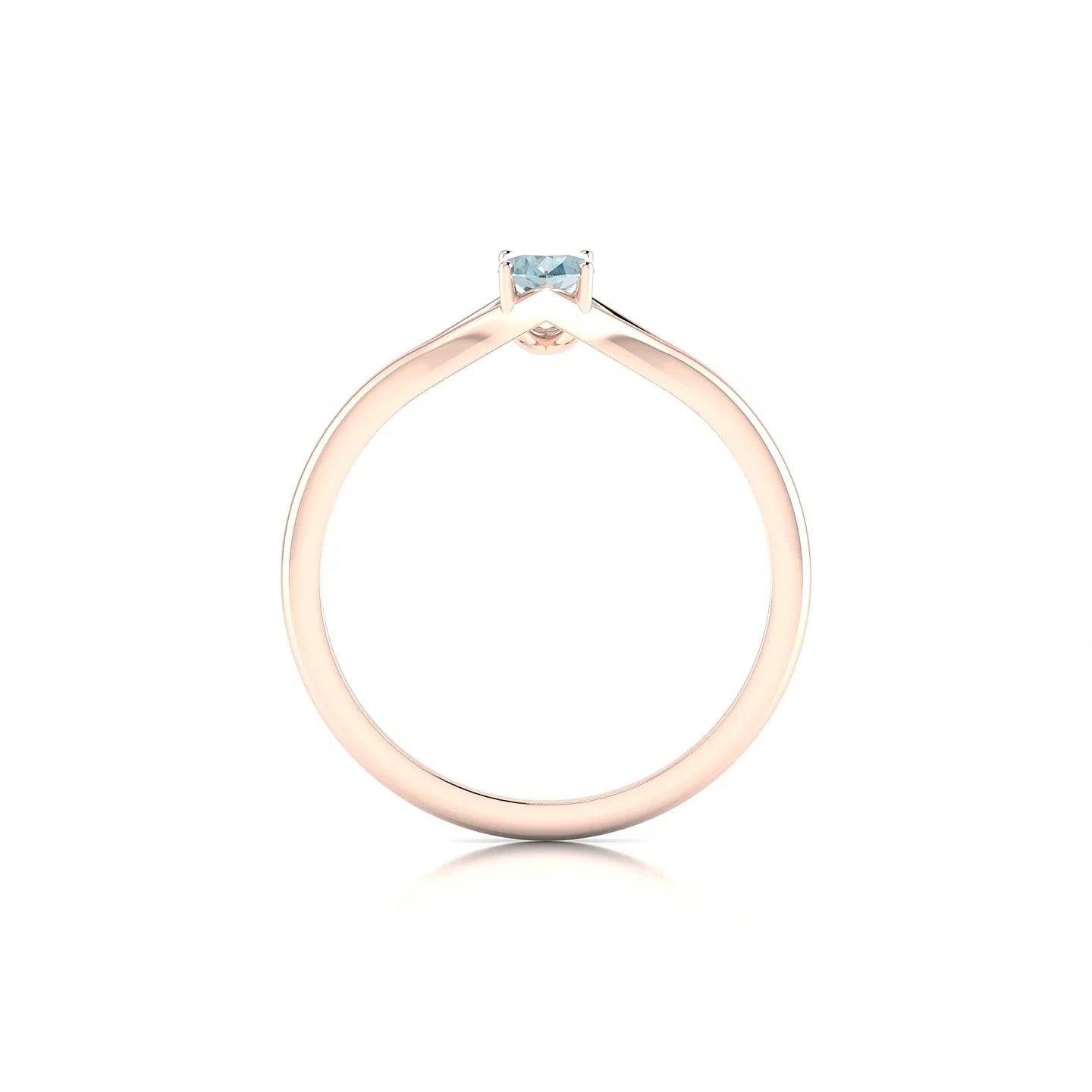 Rise | 18k Rose Gold 6 x 4 mm Oval Aquamarine Ring