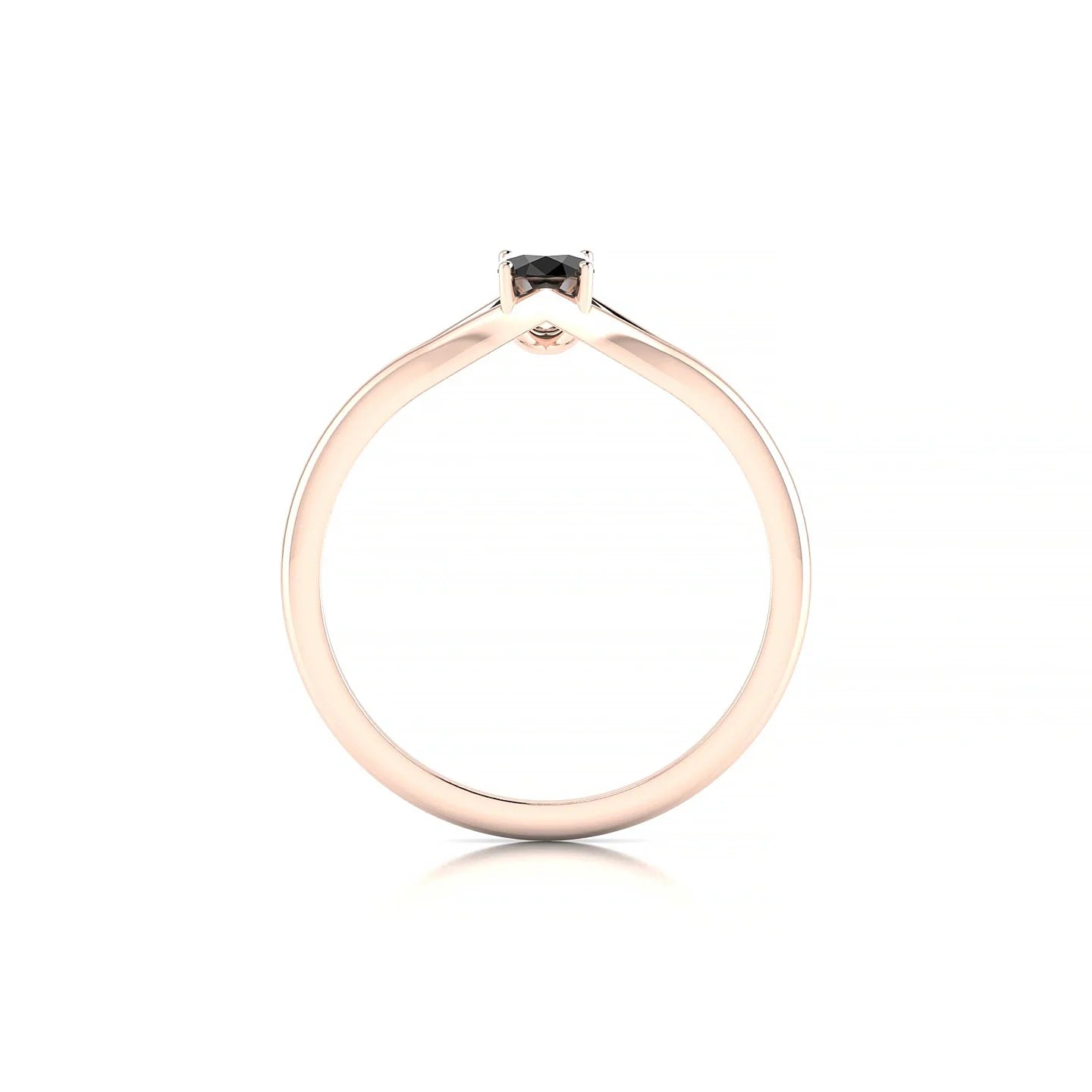 Rise | 18k Rose Gold 6 x 4 mm Oval Black Diamond Ring