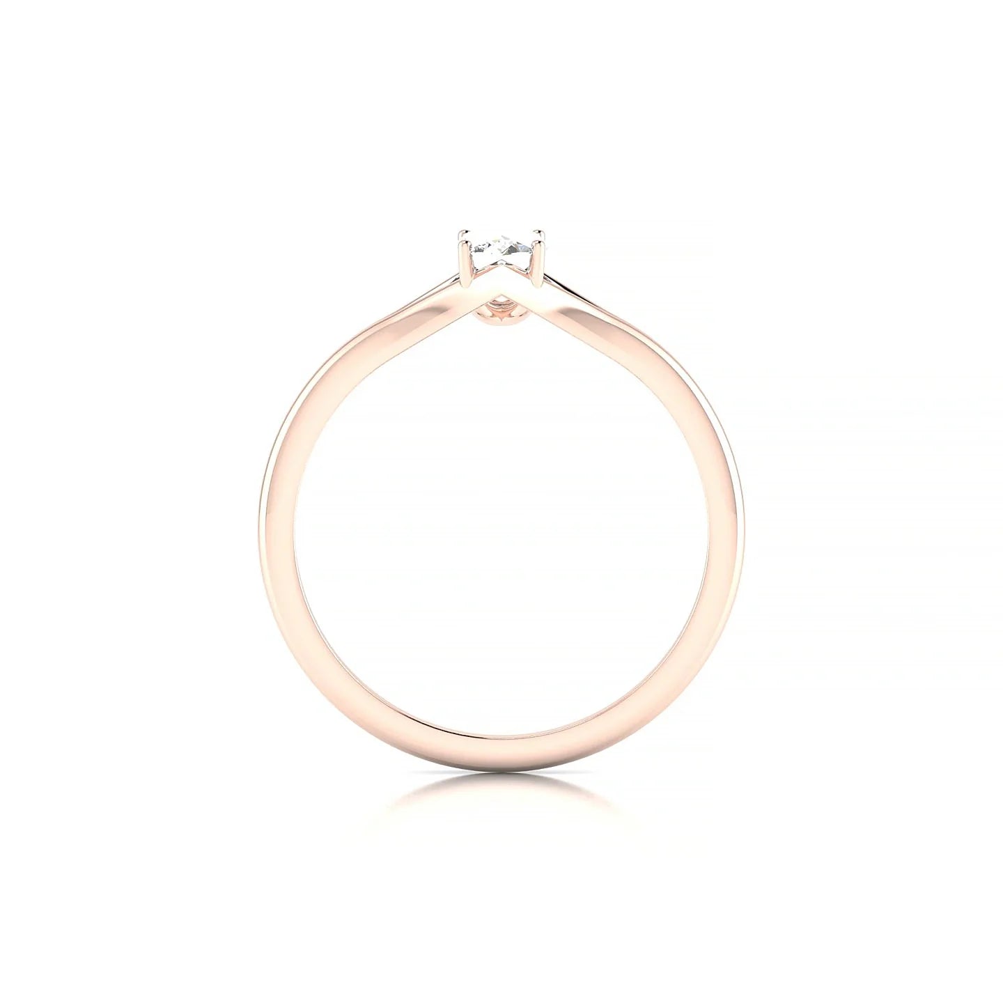 Rise | 18k Rose Gold 6 x 4 mm Oval Diamond Ring