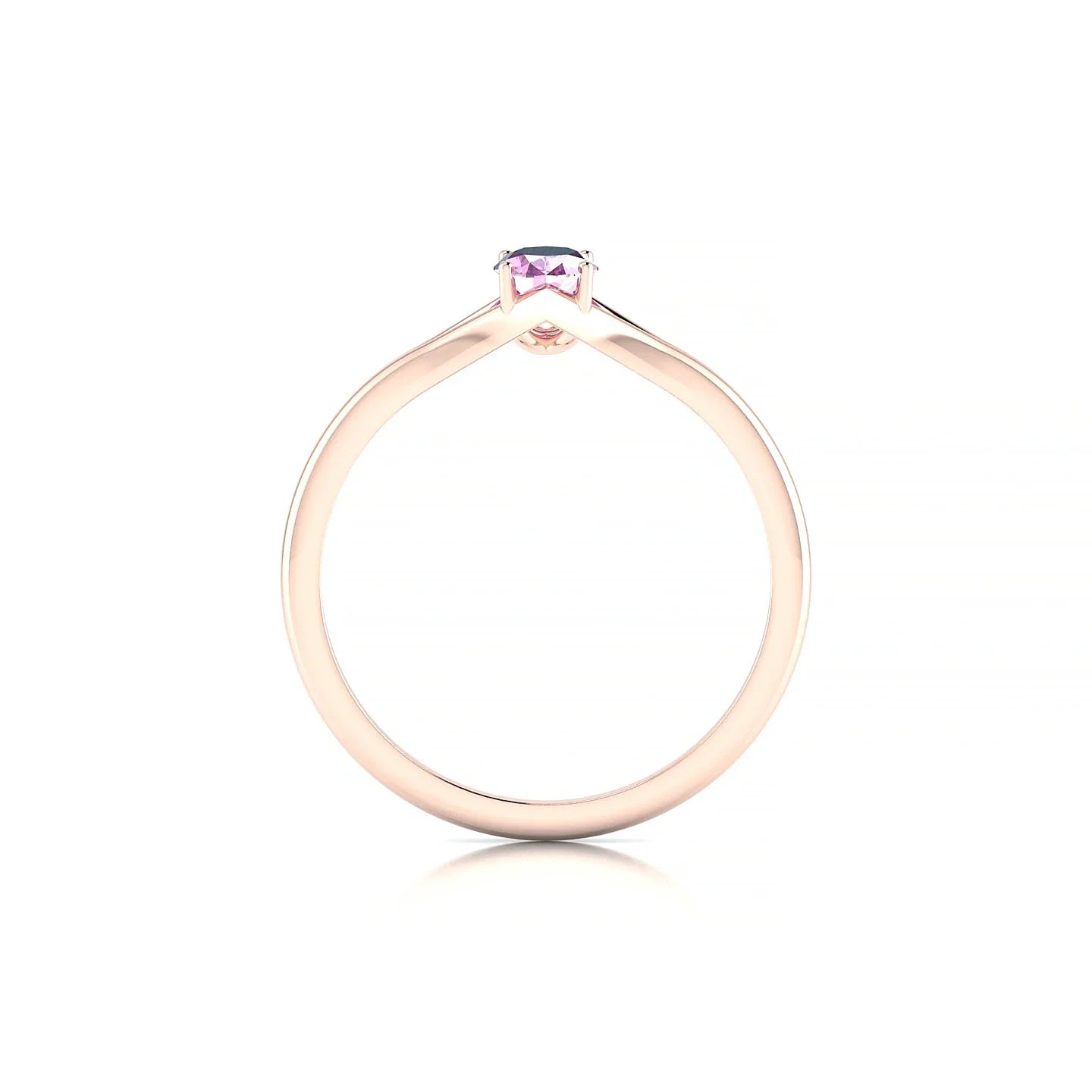 Rise | 18k Rose Gold 6 x 4 mm Oval Pink Sapphire Ring