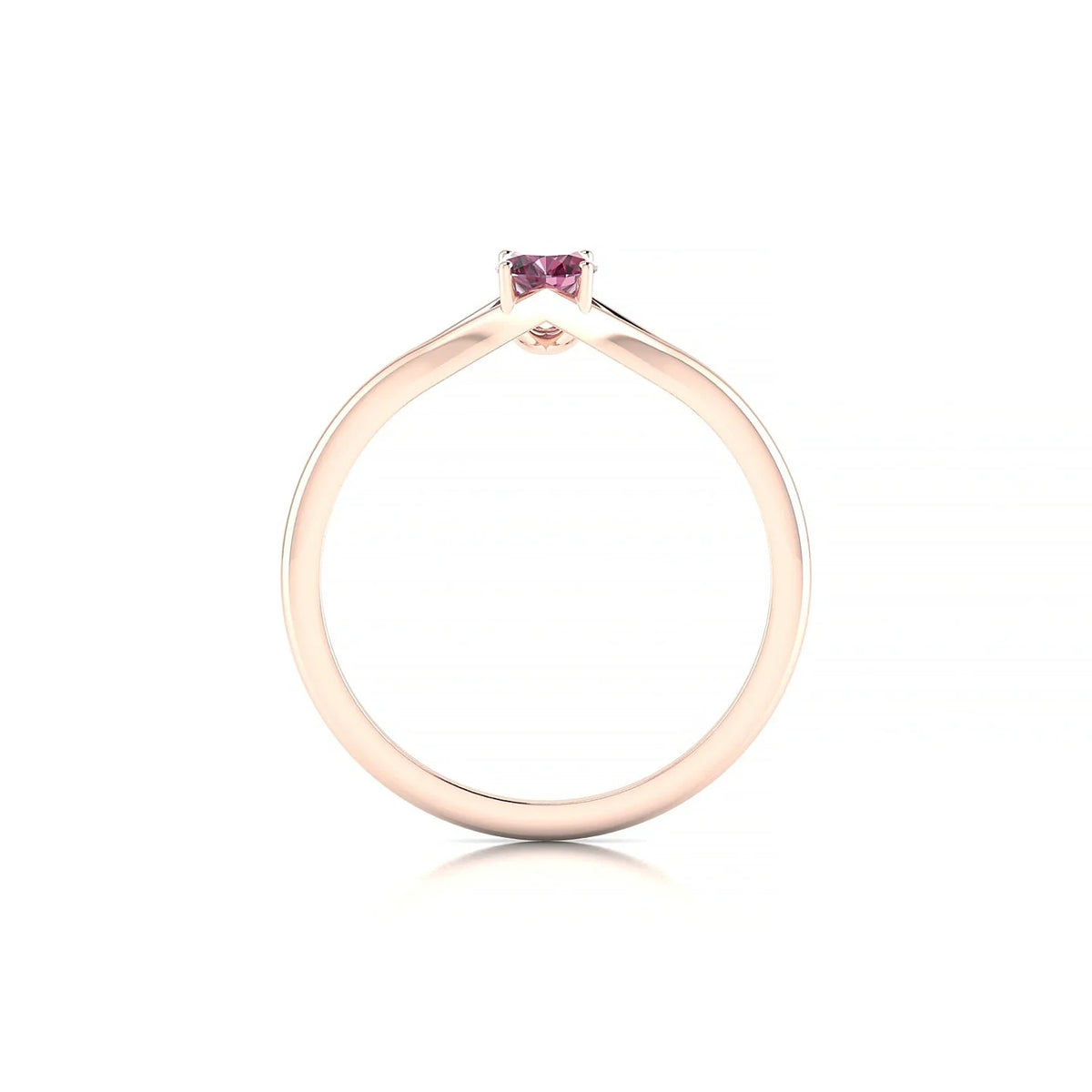 Rise | 18k Rose Gold 6 x 4 mm Oval Rhodolite Ring