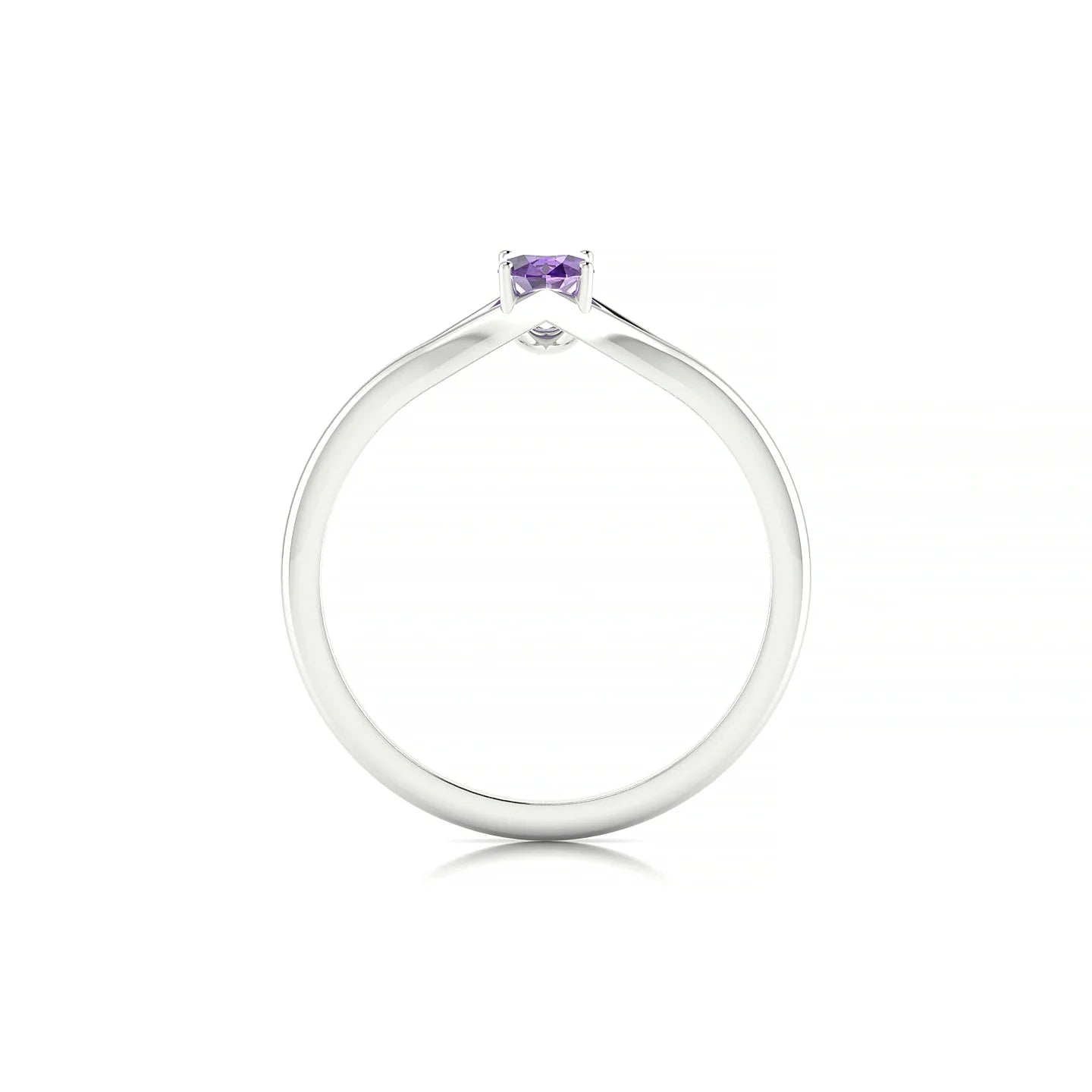 Rise | 18k White Gold 6 x 4 mm Oval Amethyst Ring