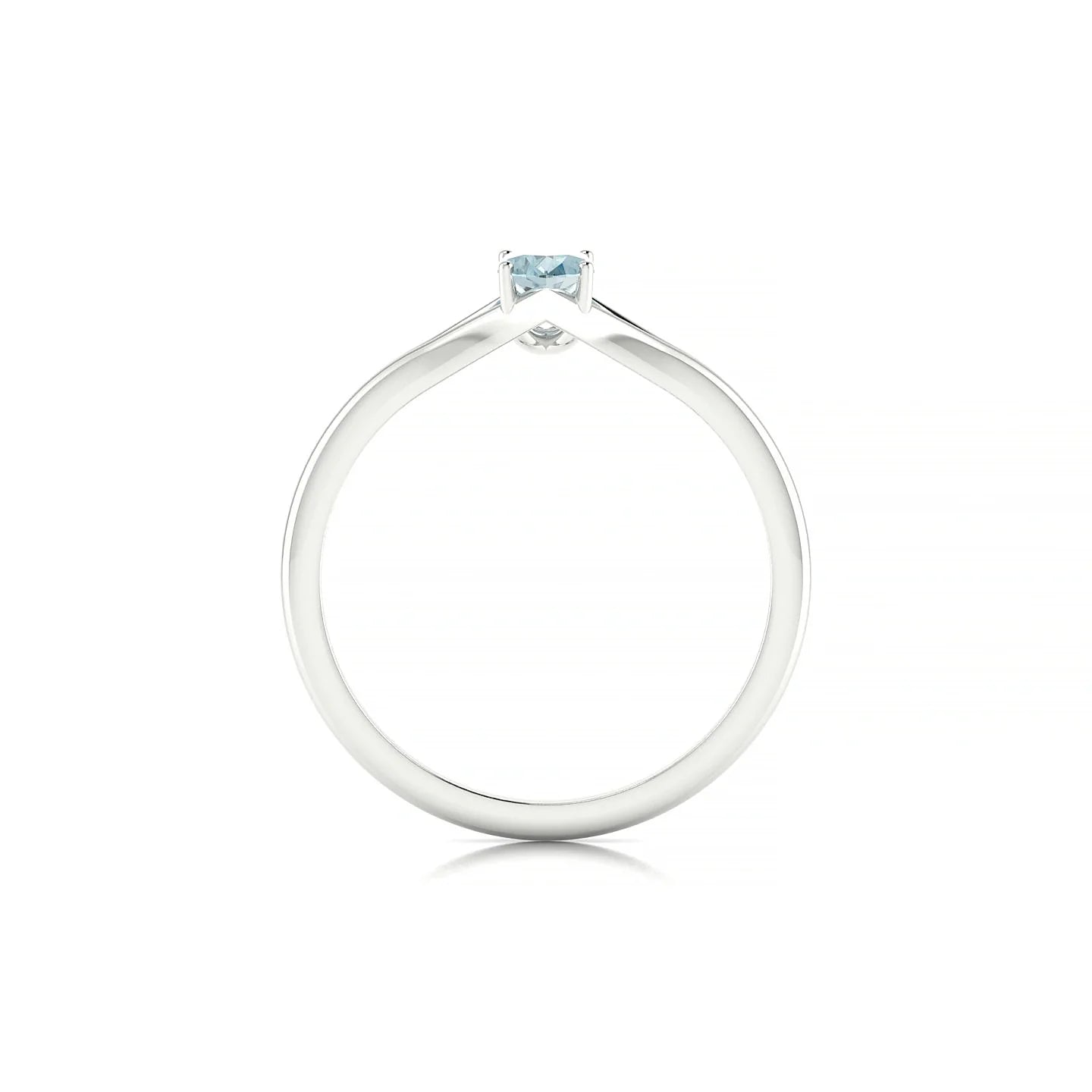 Rise | 18k White Gold 6 x 4 mm Oval Aquamarine Ring