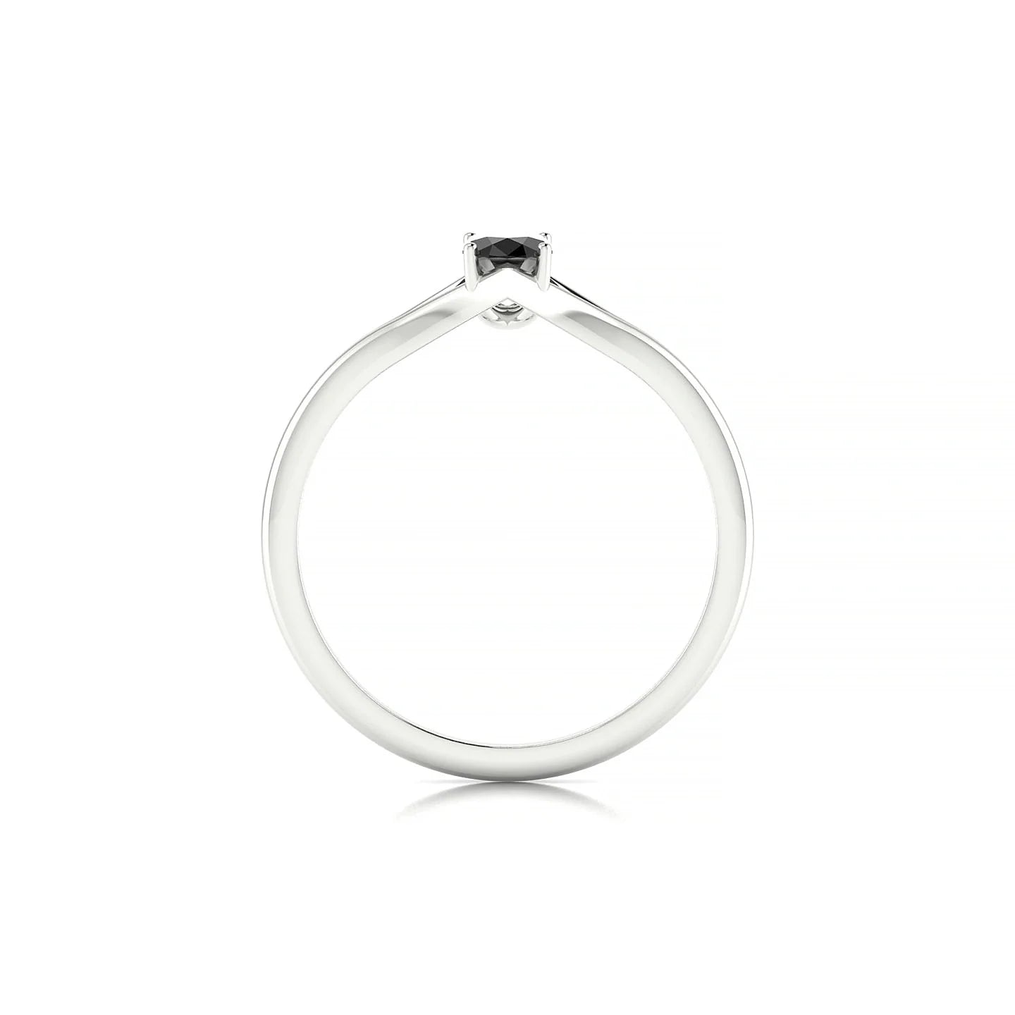 Rise | 18k White Gold 6 x 4 mm Oval Black Diamond Ring