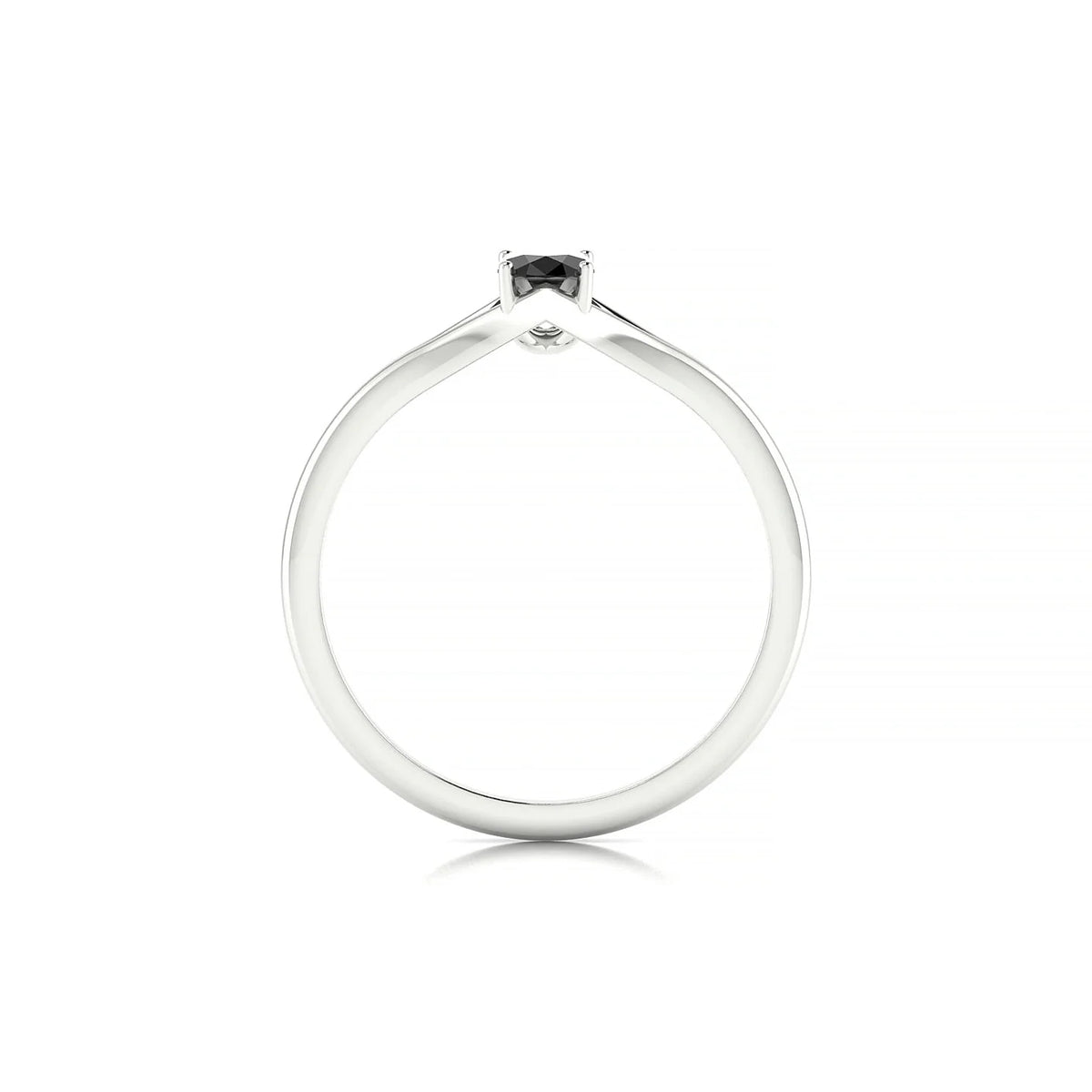 Rise | 18k White Gold 6 x 4 mm Oval Black Diamond Ring
