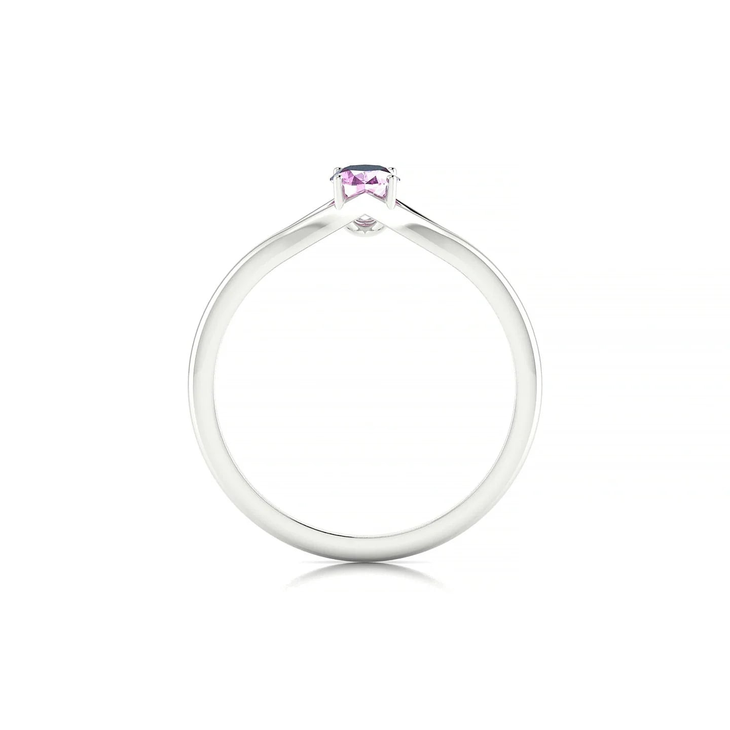Rise | 18k White Gold 6 x 4 mm Oval Pink Sapphire Ring