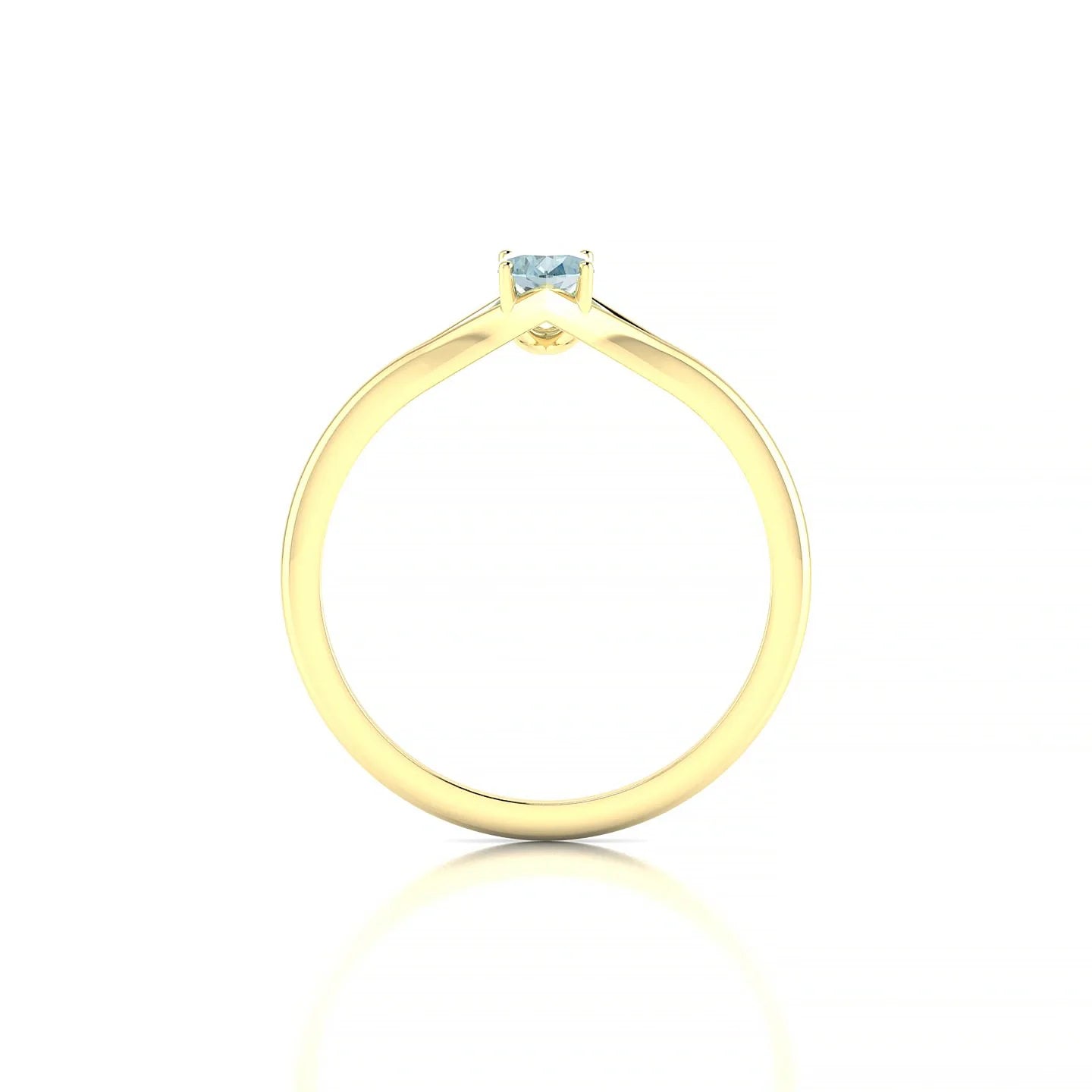 Rise | 18k Yellow Gold 6 x 4 mm Oval Aquamarine Ring