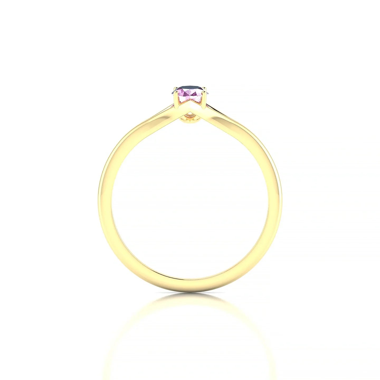 Rise | 18k Yellow Gold 6 x 4 mm Oval Pink Sapphire Ring