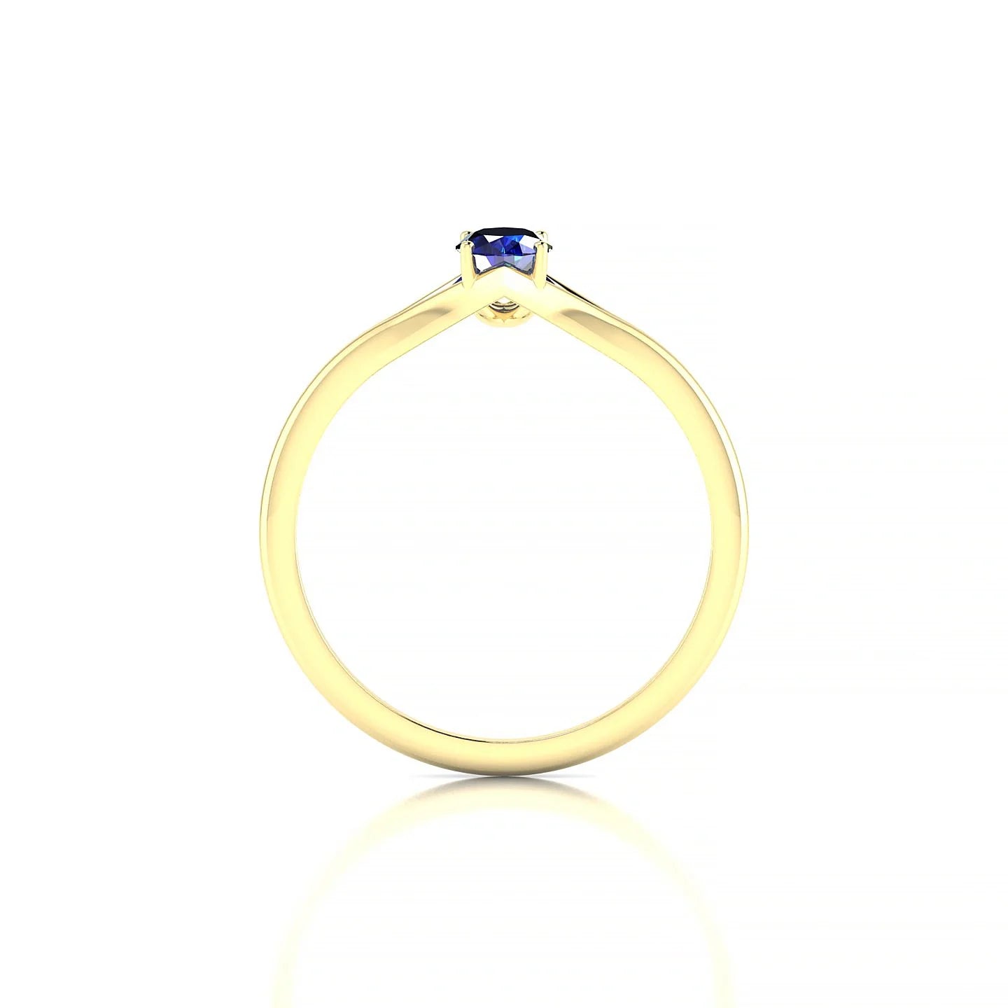 Rise | 18k Yellow Gold 6 x 4 mm Oval Sapphire Ring