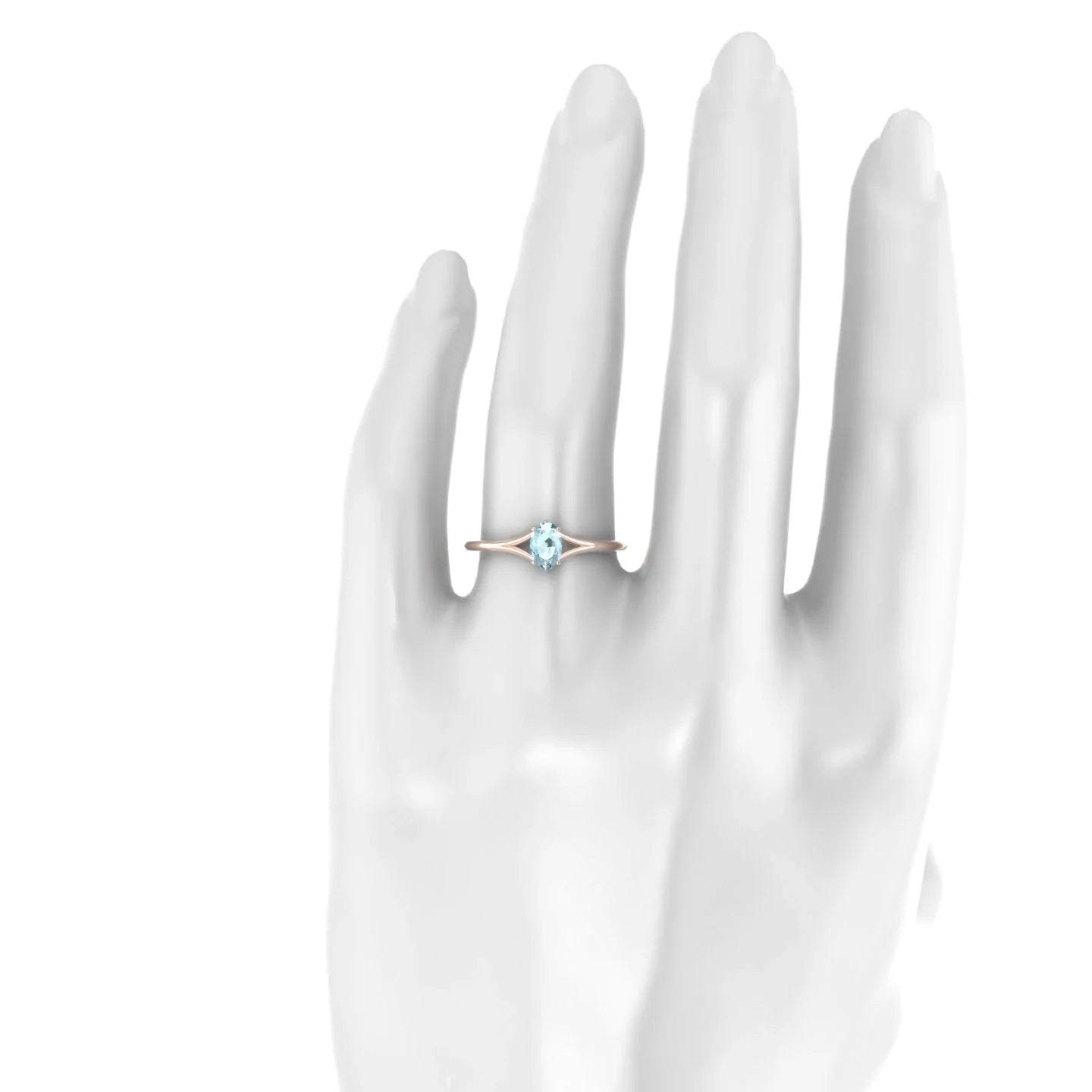 Rise | 18k Rose Gold 6 x 4 mm Oval Aquamarine Ring