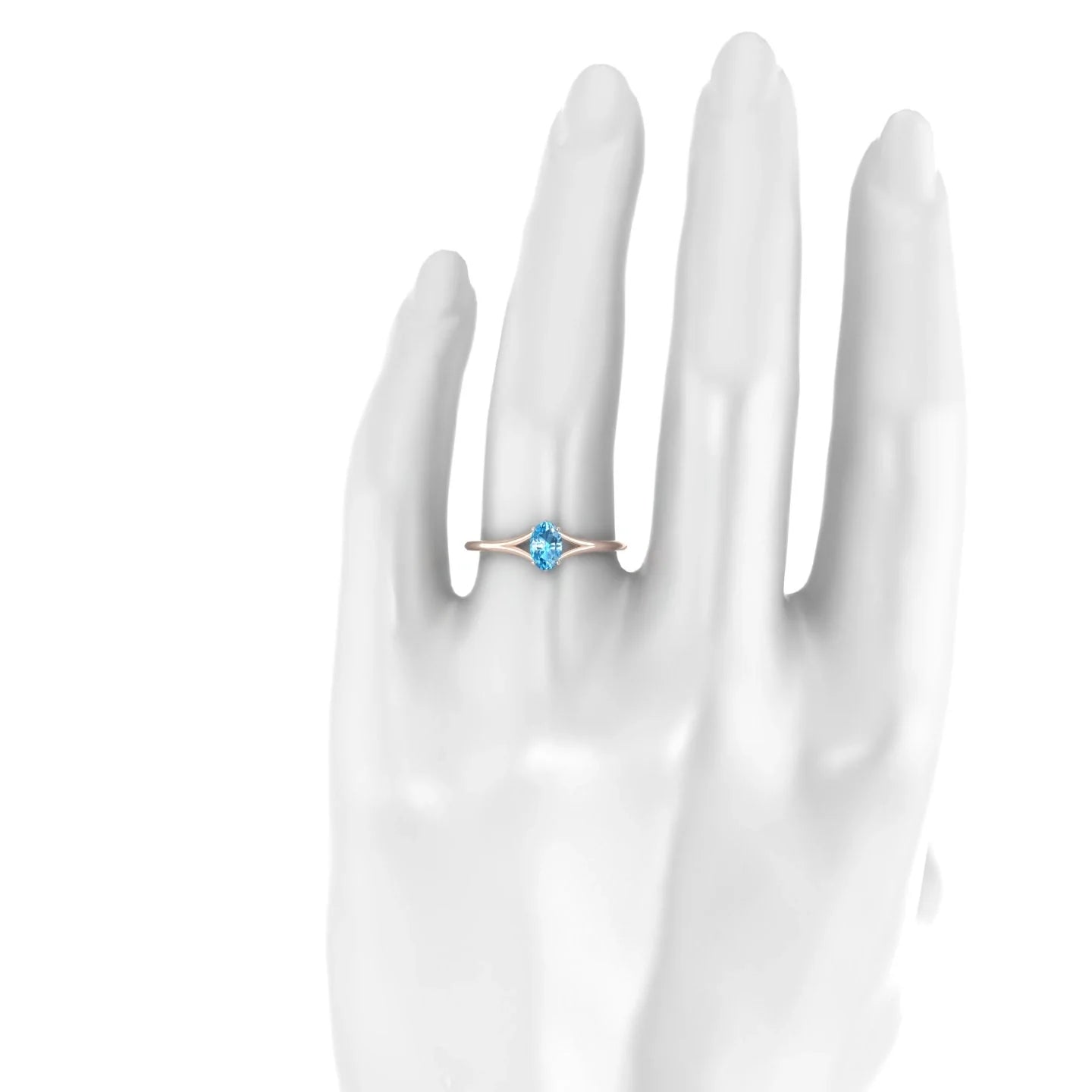 Rise | 18k Rose Gold 6 x 4 mm Oval Topaz Ring