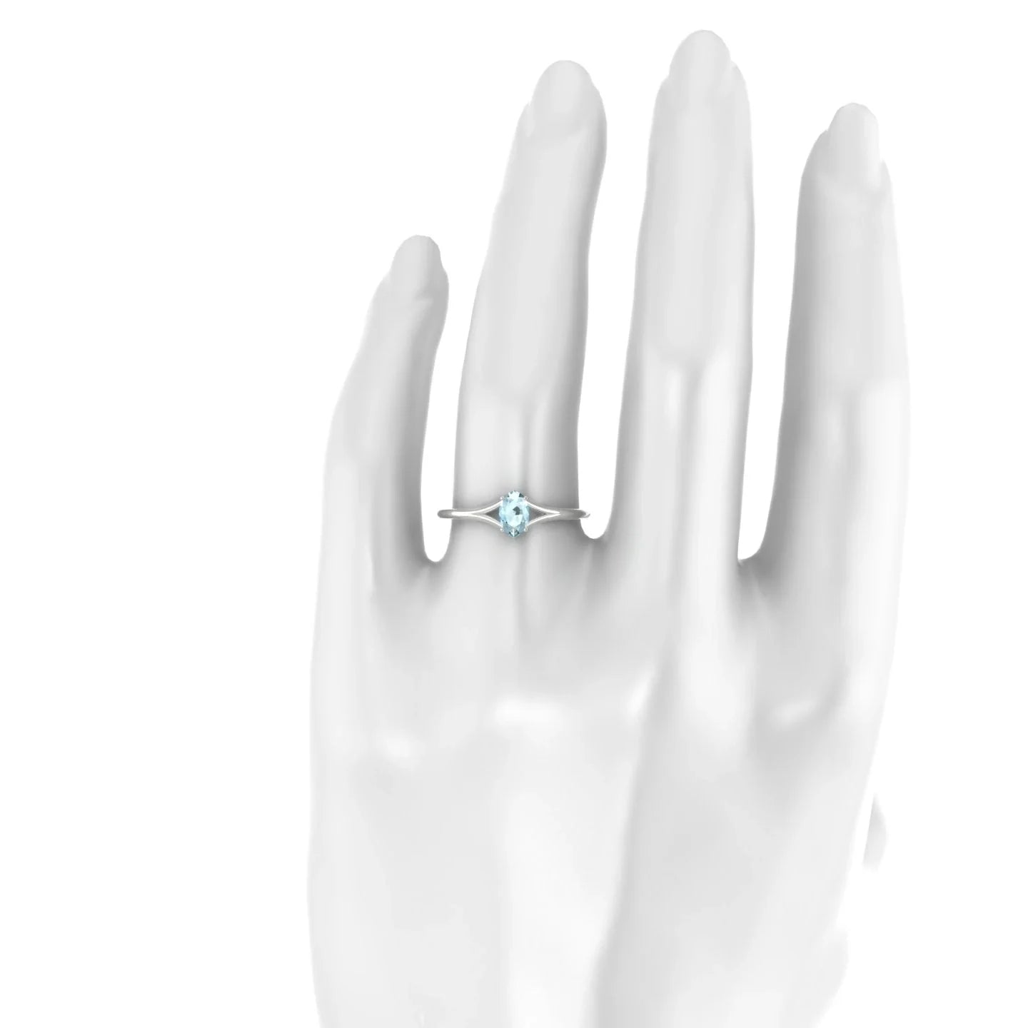 Rise | 18k White Gold 6 x 4 mm Oval Aquamarine Ring