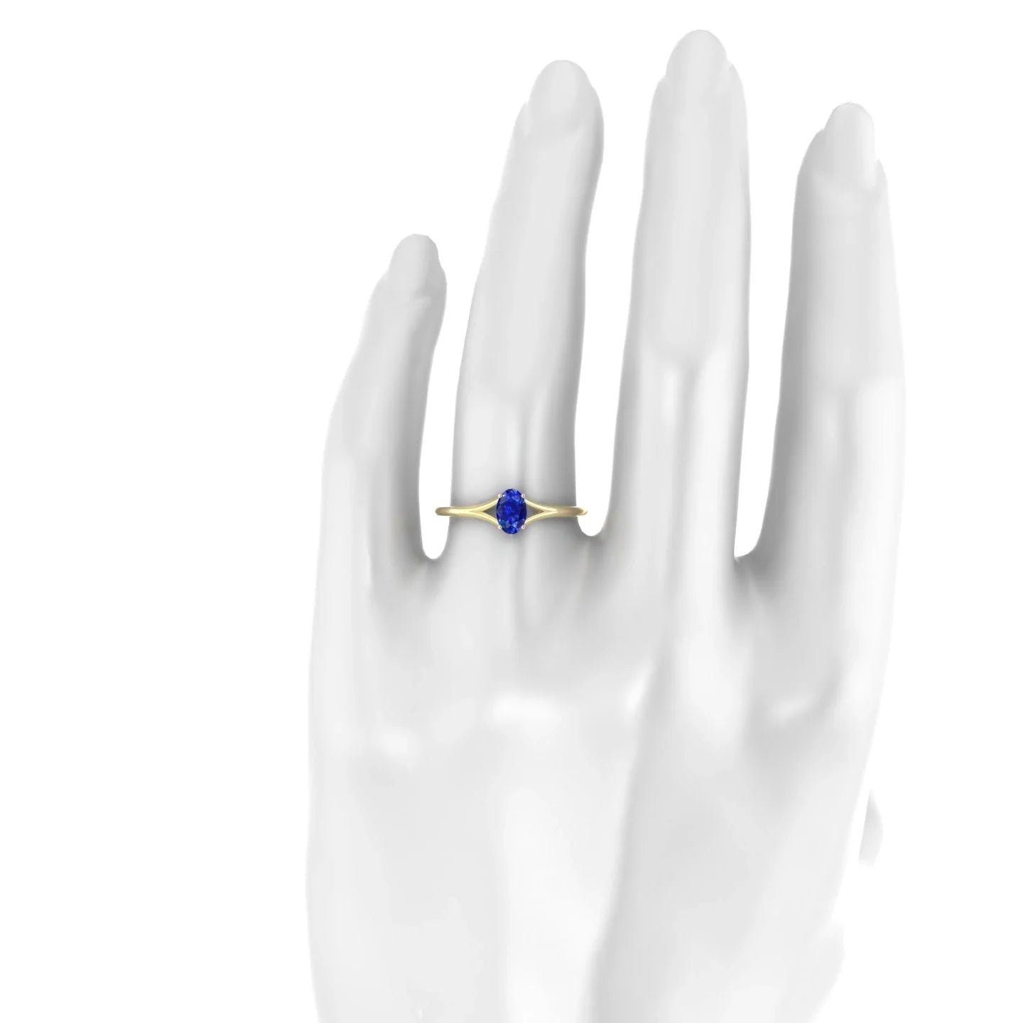 Rise | 18k Yellow Gold 6 x 4 mm Oval Sapphire Ring