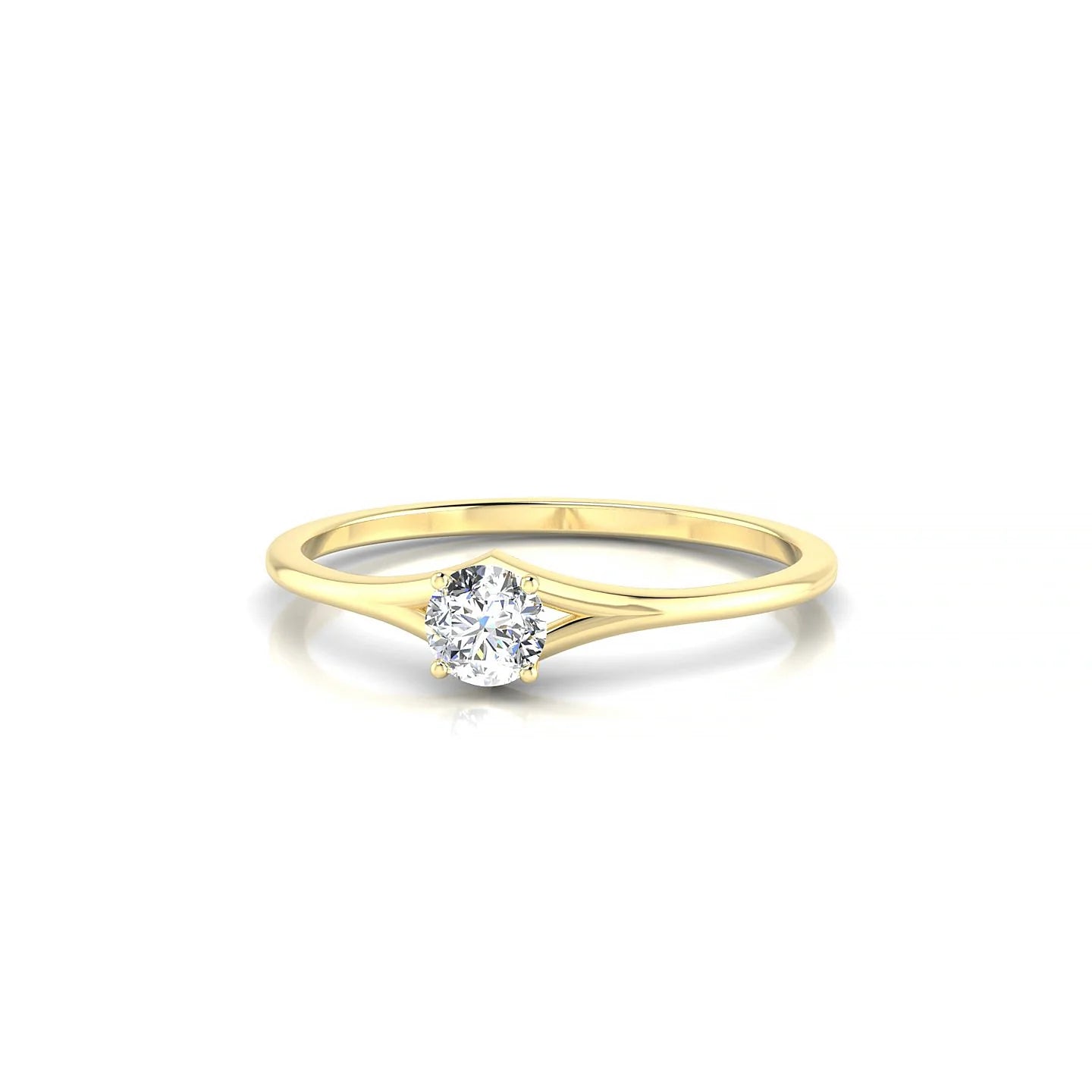 Rise | 18k Yellow Gold 3.7 mm Round Diamond Ring