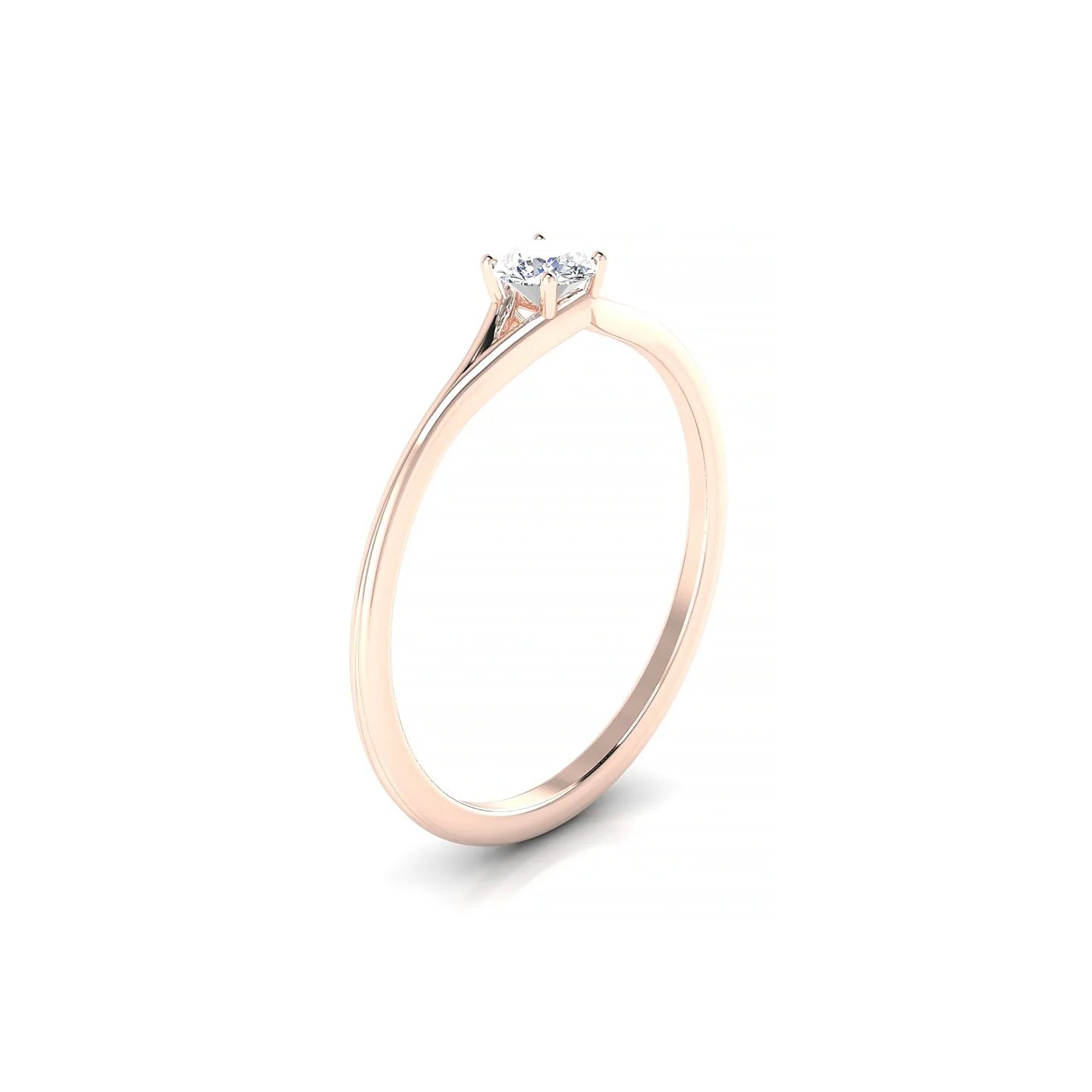 Rise | 18k Rose Gold 3.7 mm Round Diamond Ring
