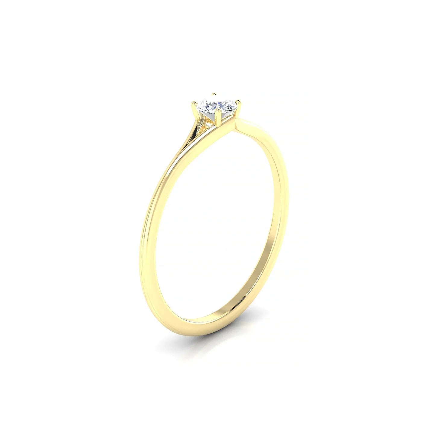 Rise | 18k Yellow Gold 3.7 mm Round Diamond Ring