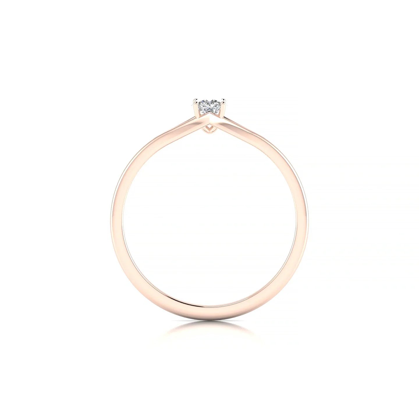 Rise | 18k Rose Gold 3.7 mm Round Diamond Ring