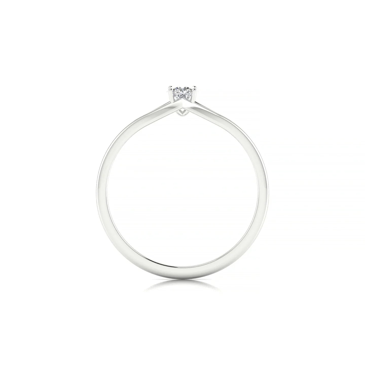 Rise | 18k White Gold 3.7 mm Round Diamond Ring