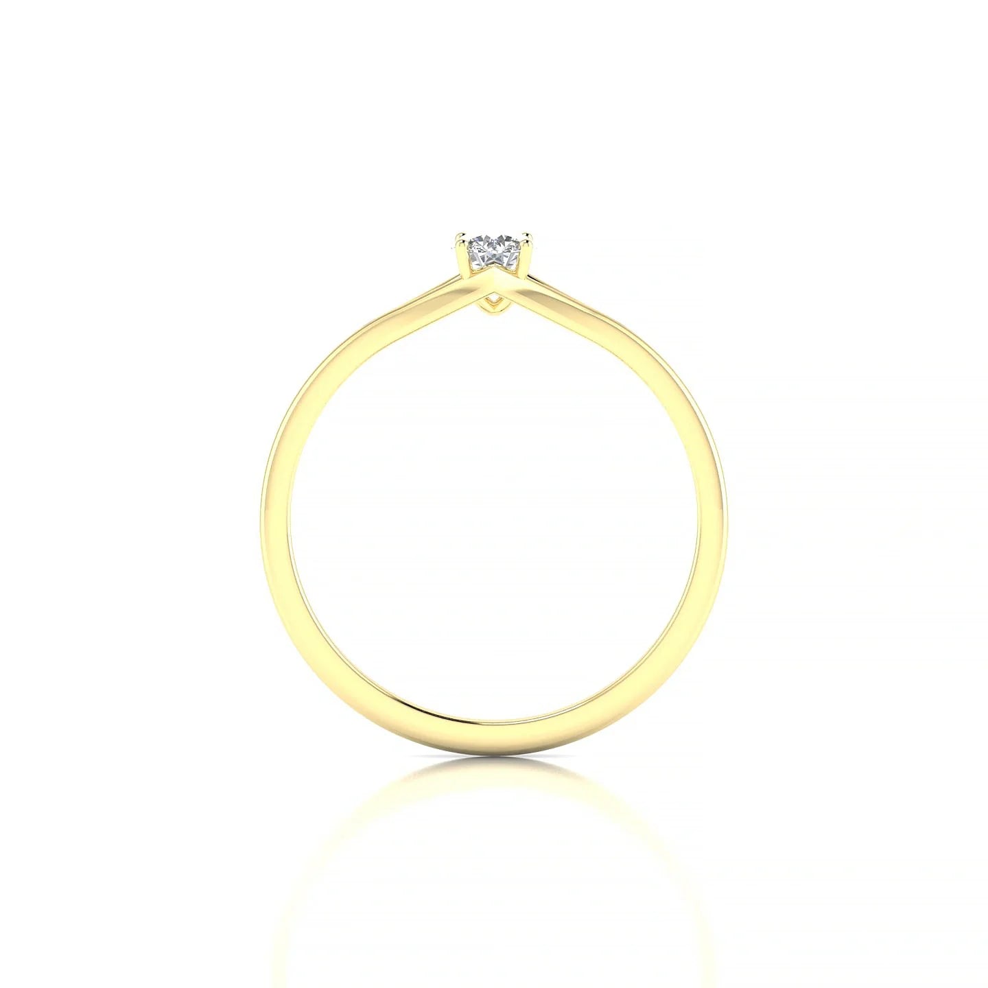 Rise | 18k Yellow Gold 3.7 mm Round Diamond Ring