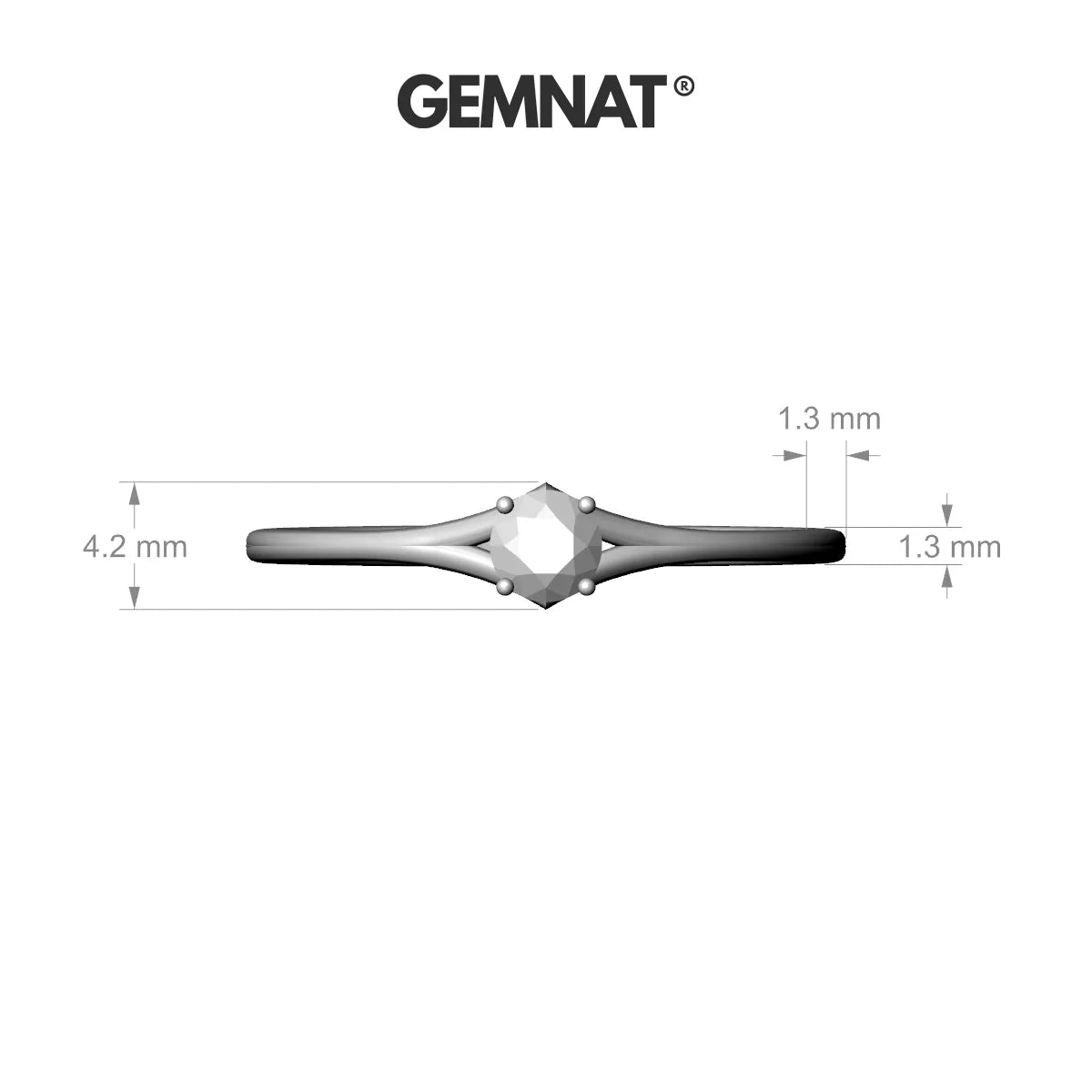 Rise | 18k Rose Gold 3.7 mm Round Diamond Ring