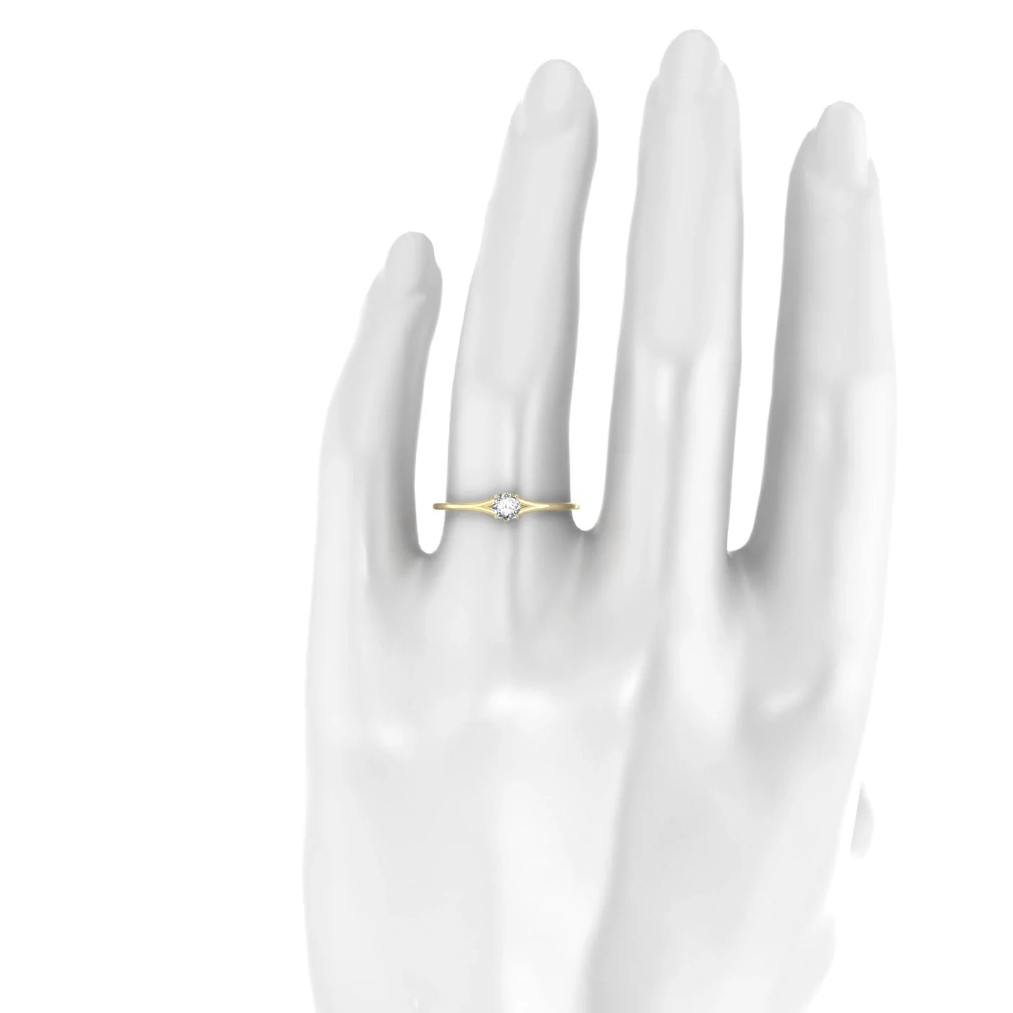 Rise | 18k Yellow Gold 3.7 mm Round Diamond Ring
