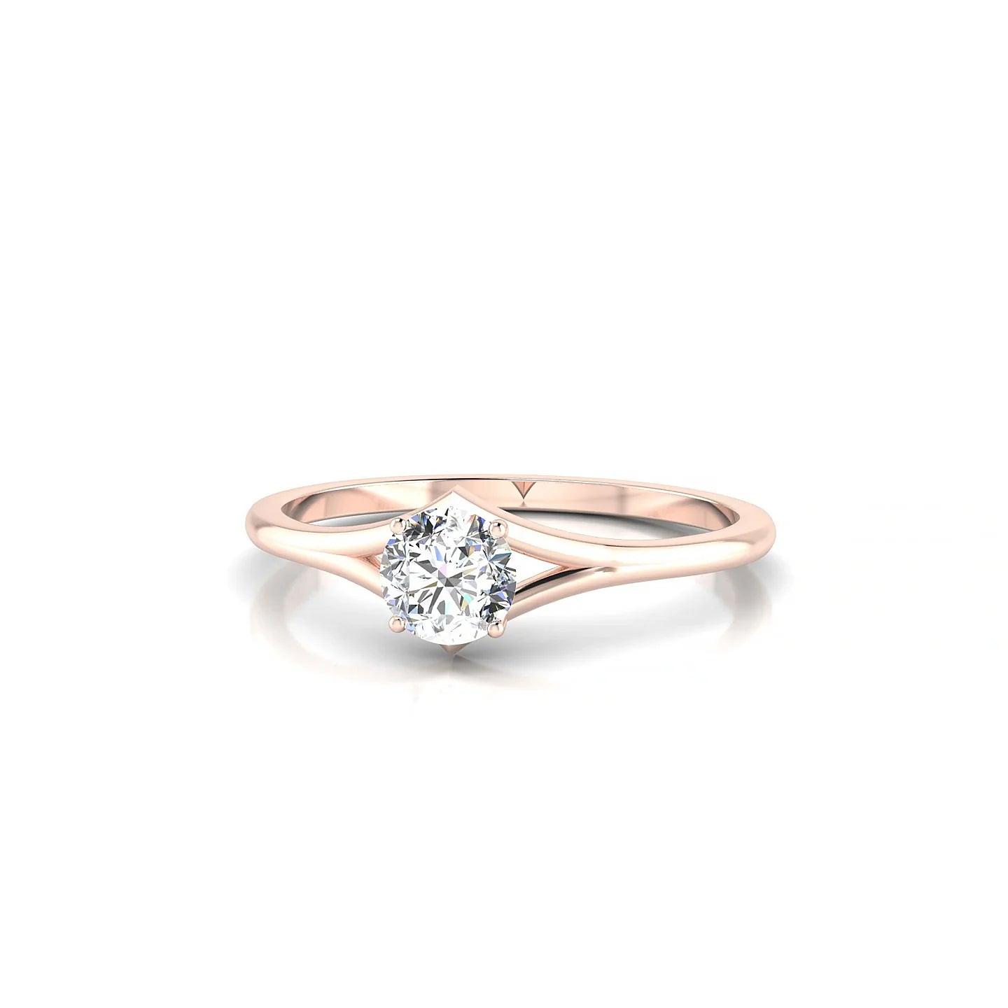 Rise | 18k Rose Gold 4.2 mm Round Diamond Ring