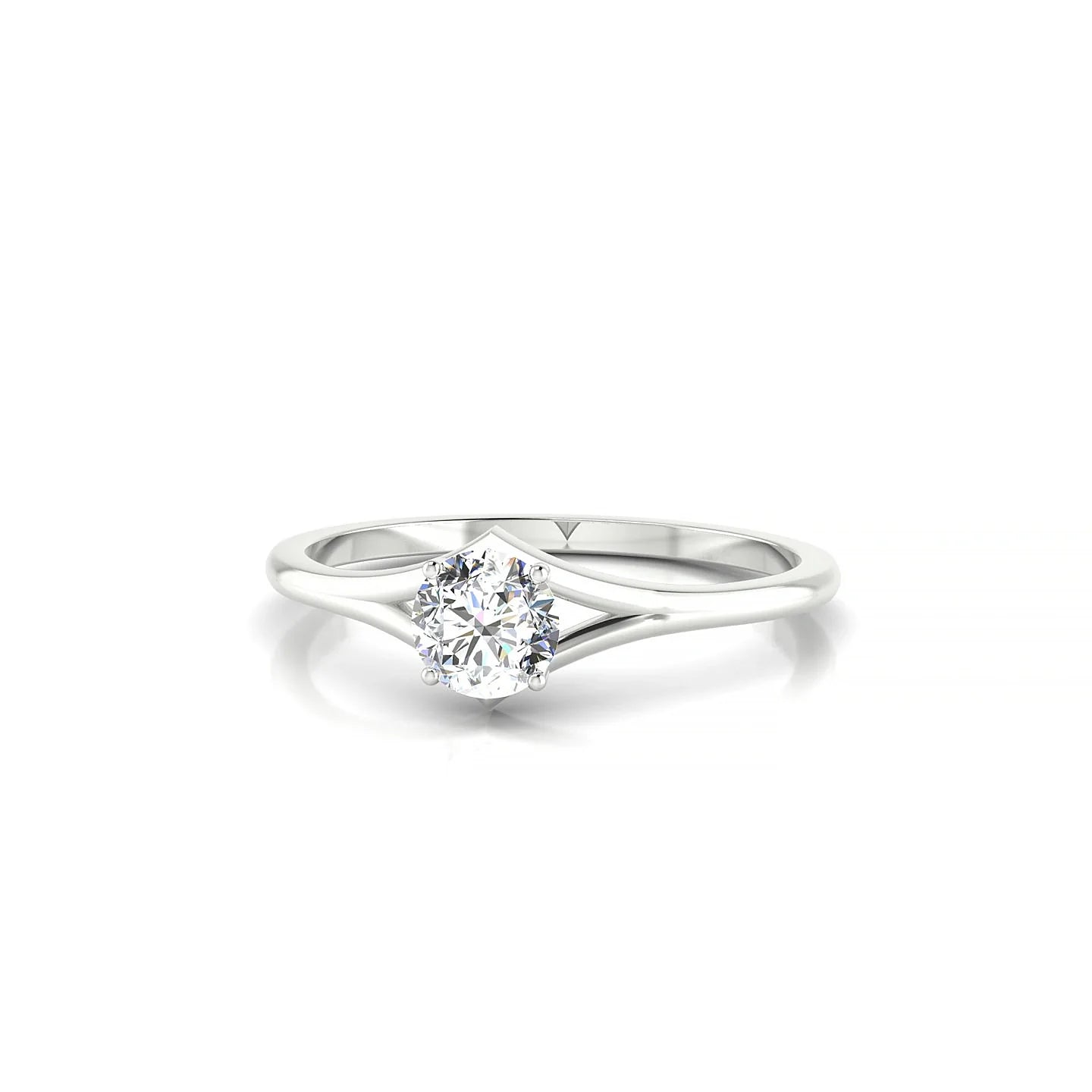 Rise | 18k White Gold 4.2 mm Round Diamond Ring