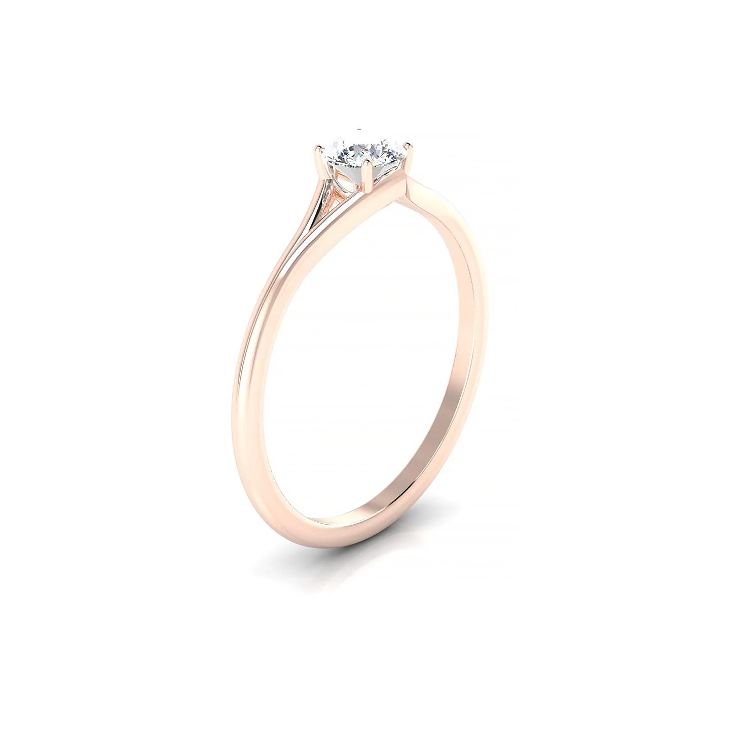 Rise | 18k Rose Gold 4.2 mm Round Diamond Ring