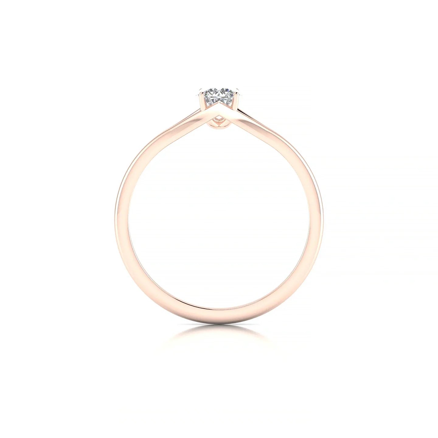 Rise | 18k Rose Gold 4.2 mm Round Diamond Ring