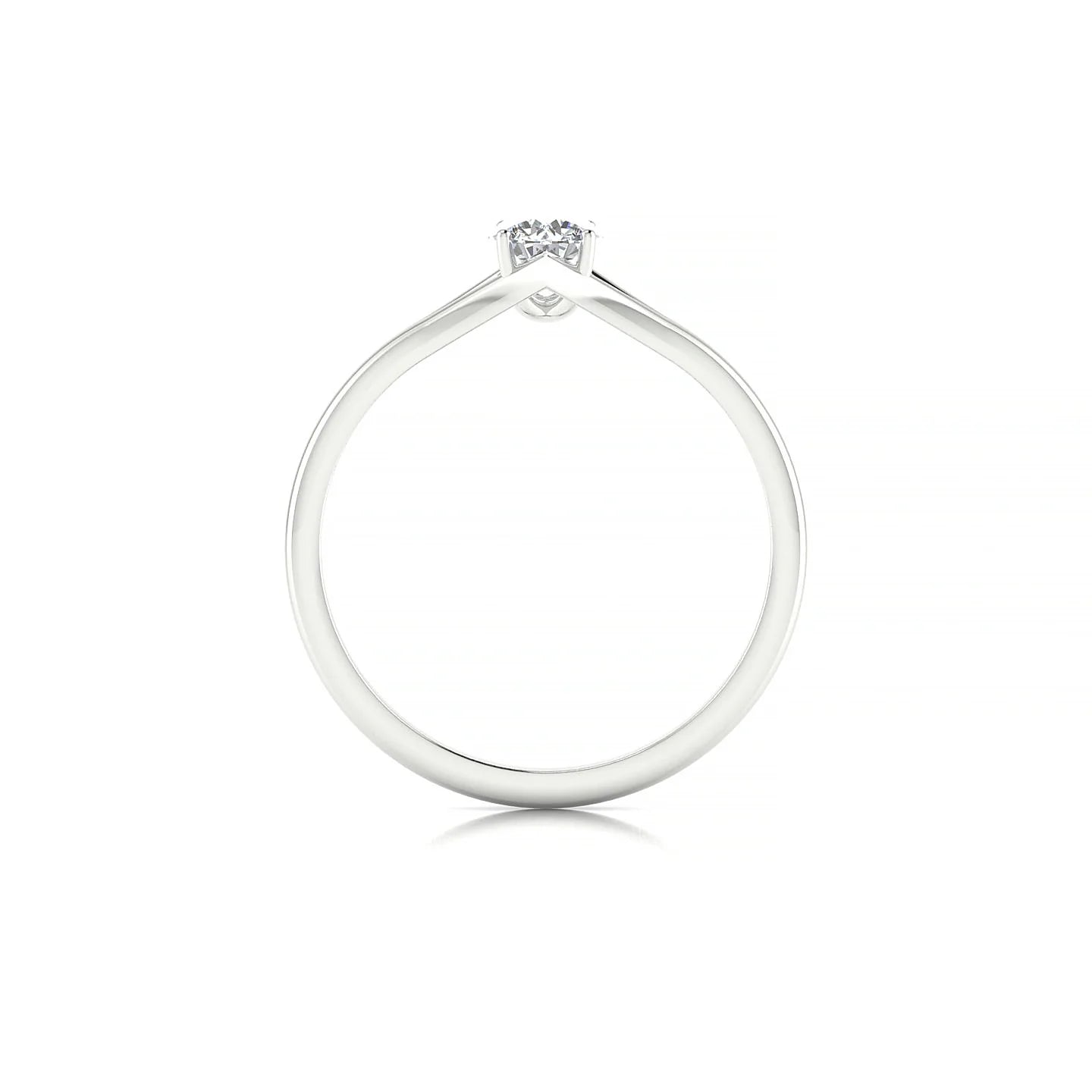 Rise | 18k White Gold 4.2 mm Round Diamond Ring