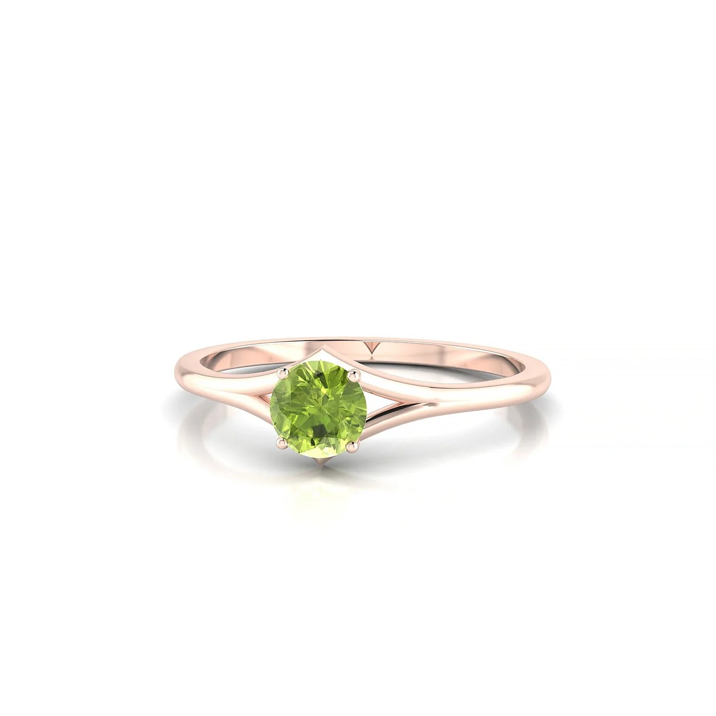 Rise | 18k Rose Gold 4.5 mm Round Peridot Ring