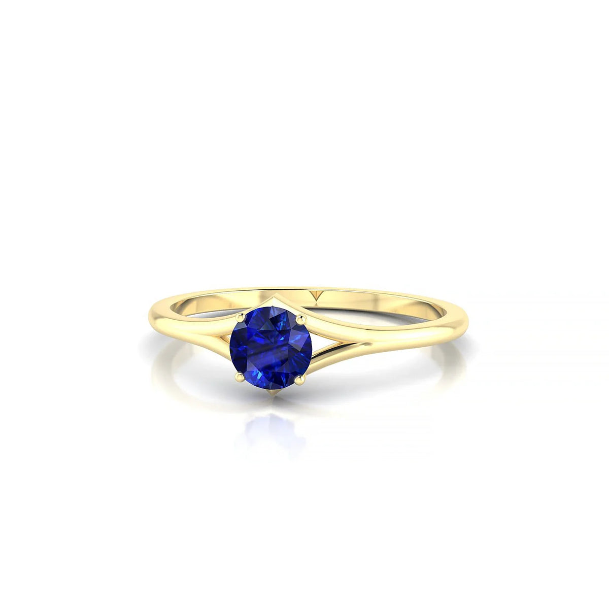 Rise | 18k Yellow Gold 4.5 mm Round Sapphire Ring