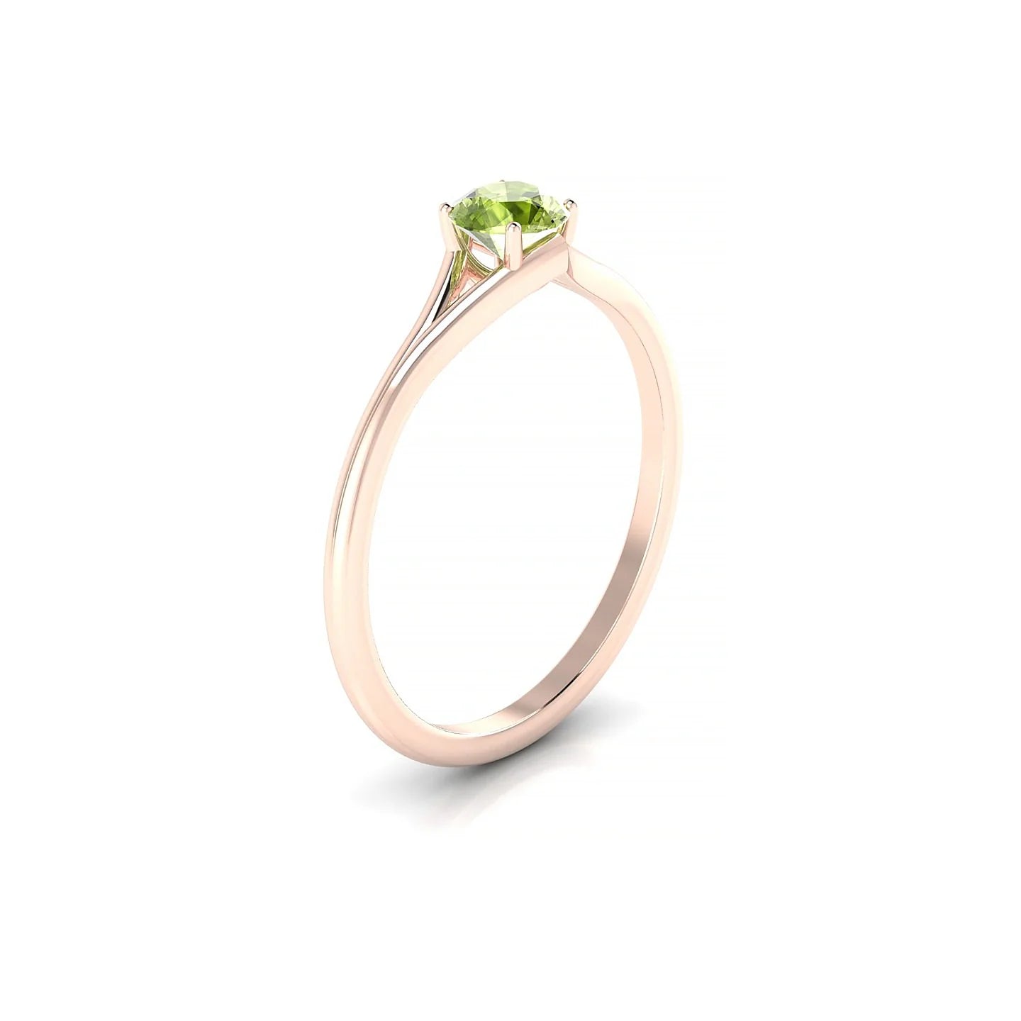 Rise | 18k Rose Gold 4.5 mm Round Peridot Ring