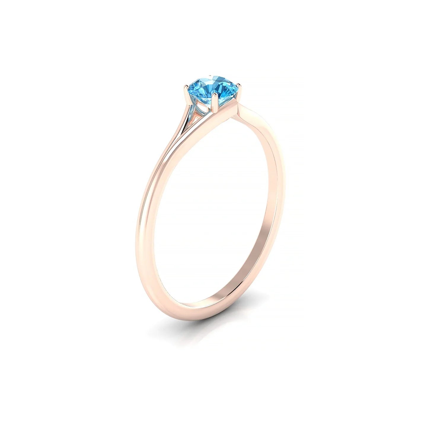 Rise | 18k Rose Gold 4.5 mm Round Topaz Ring