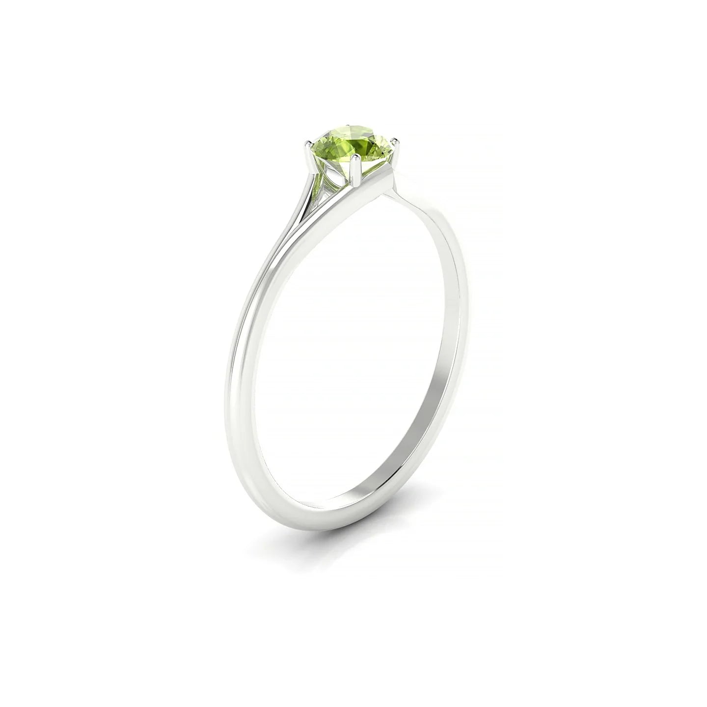 Rise | 18k White Gold 4.5 mm Round Peridot Ring