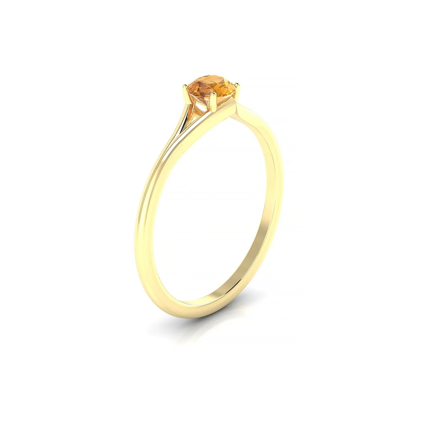 Rise | 18k Yellow Gold 4.5 mm Round Citrine Ring