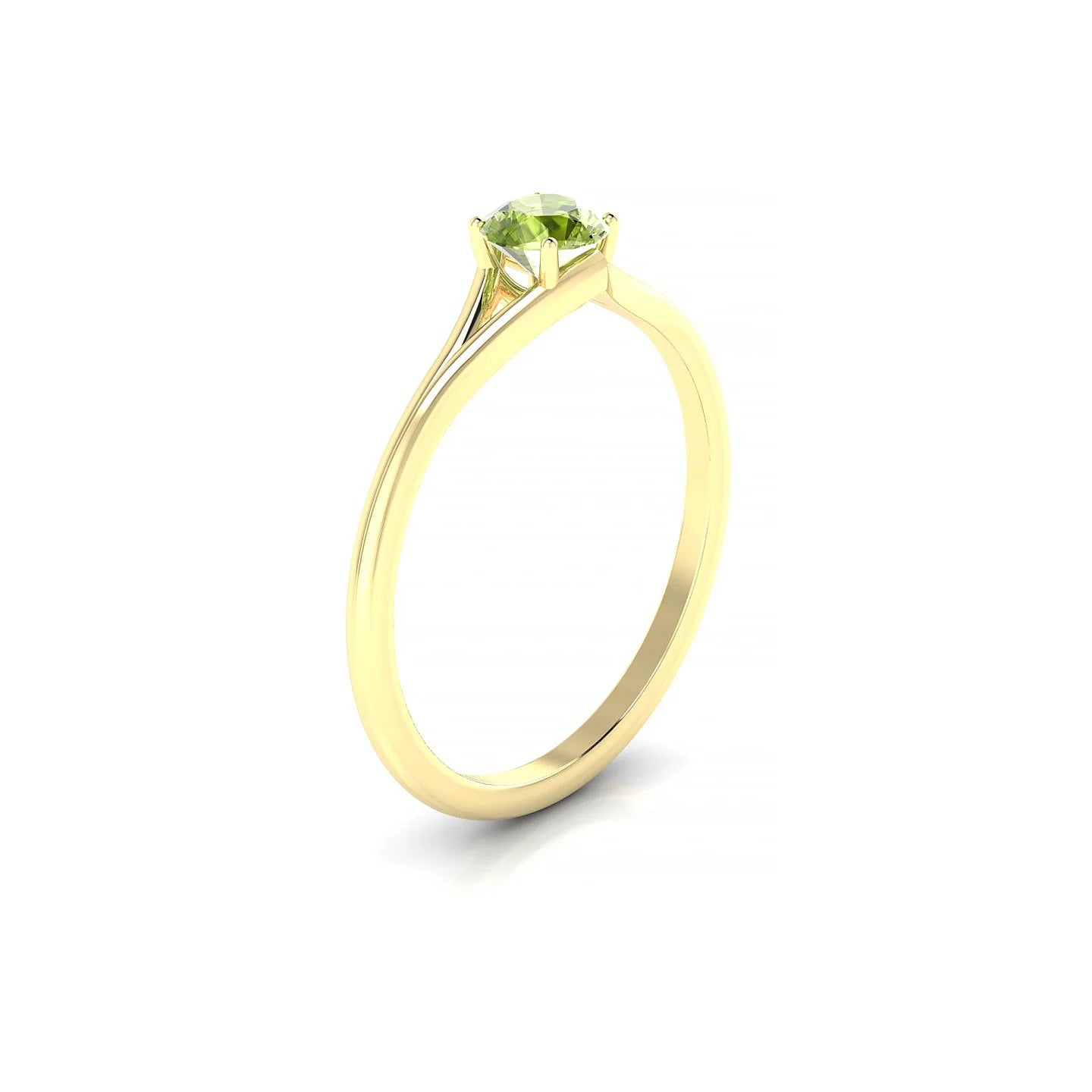 Rise | 18k Yellow Gold 4.5 mm Round Peridot Ring