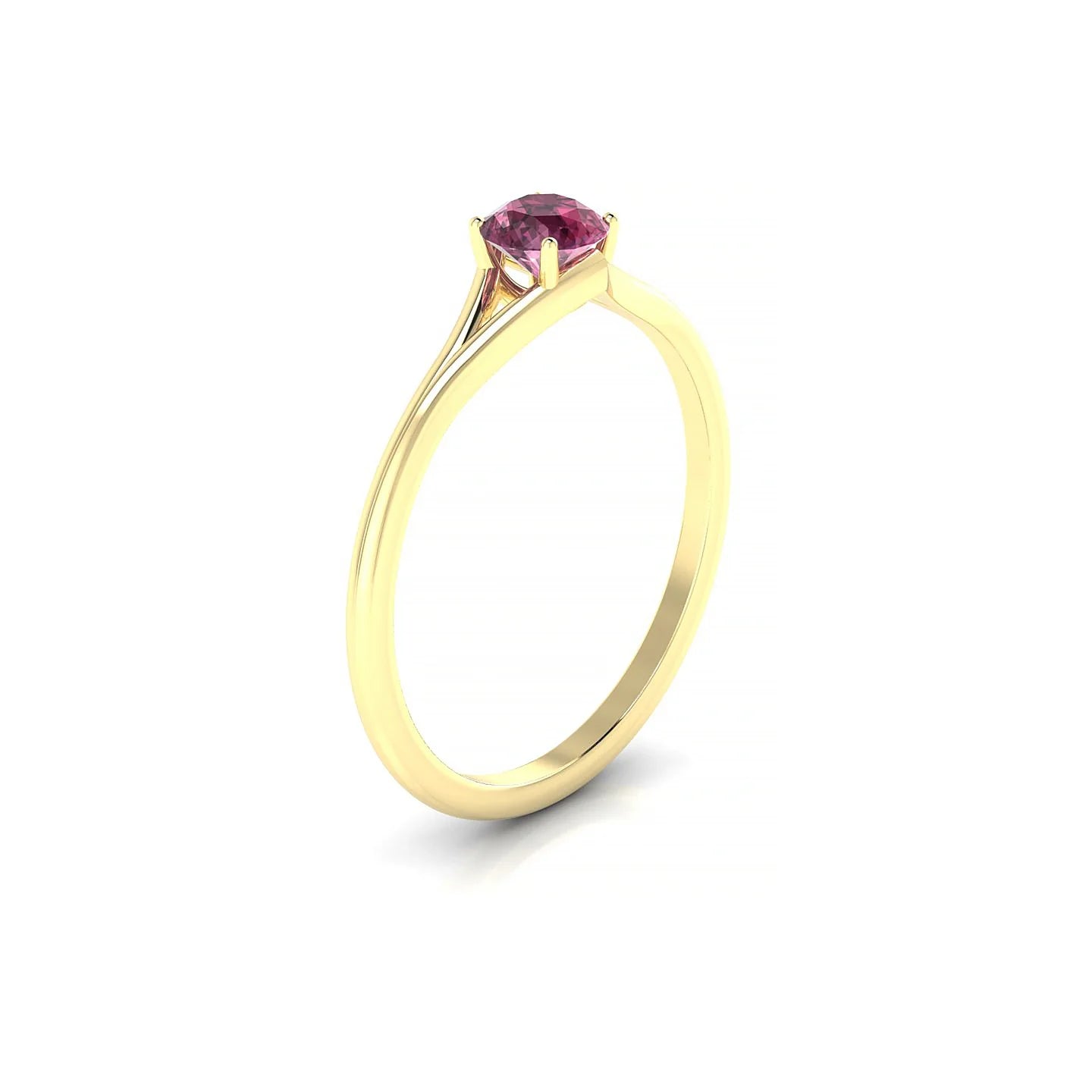 Rise | 18k Yellow Gold 4.5 mm Round Rhodolite Ring