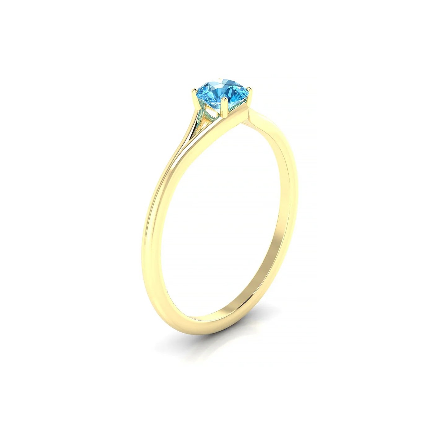 Rise | 18k Yellow Gold 4.5 mm Round Topaz Ring