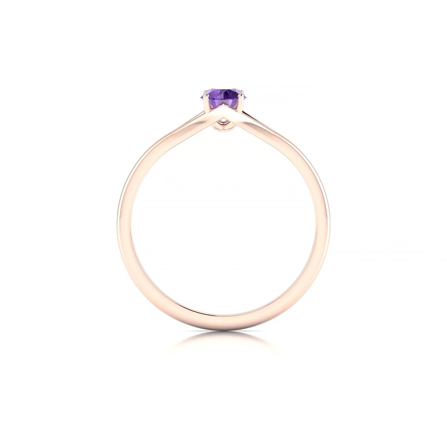 Rise | 18k Rose Gold 4.5 mm Round Amethyst Ring
