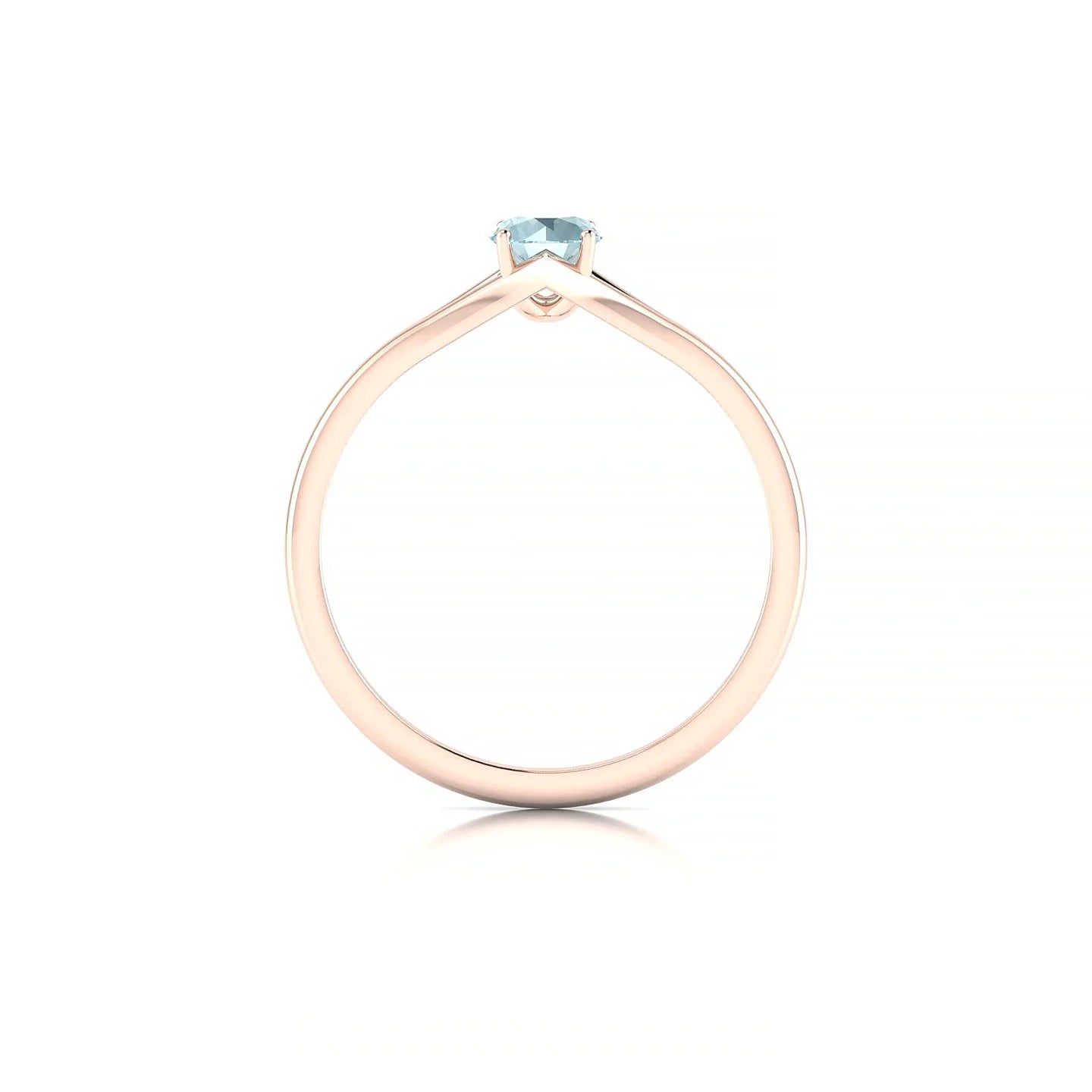 Rise | 18k Rose Gold 4.5 mm Round Aquamarine Ring