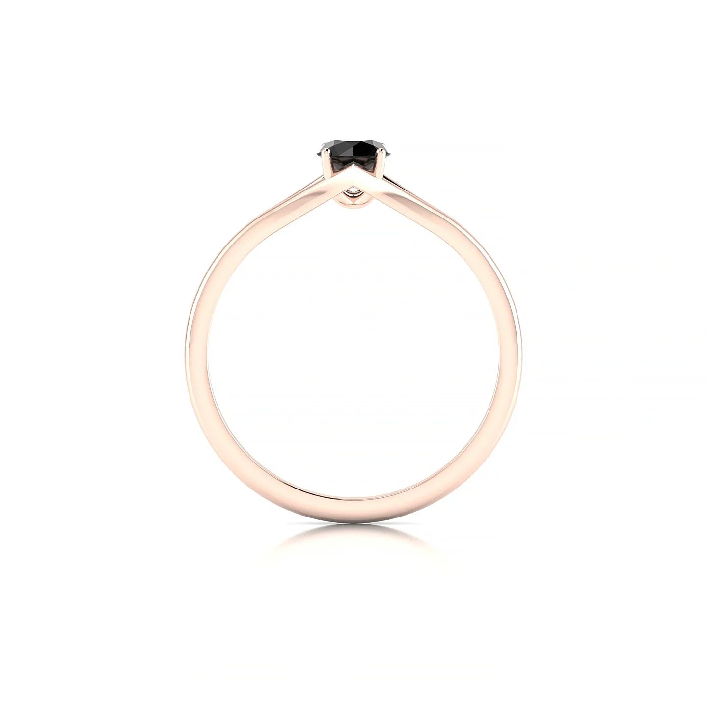 Rise | 18k Rose Gold 4.5 mm Round Black Diamond Ring