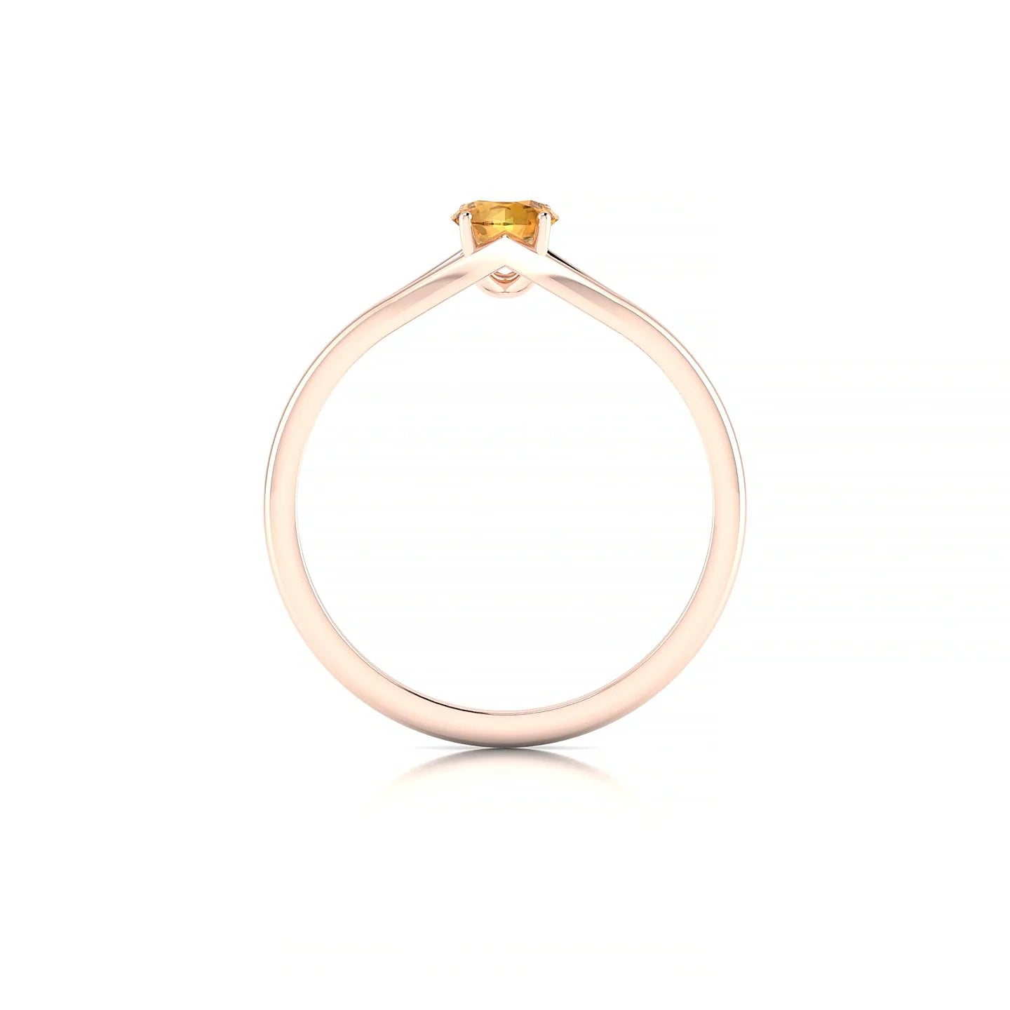 Rise | 18k Rose Gold 4.5 mm Round Citrine Ring