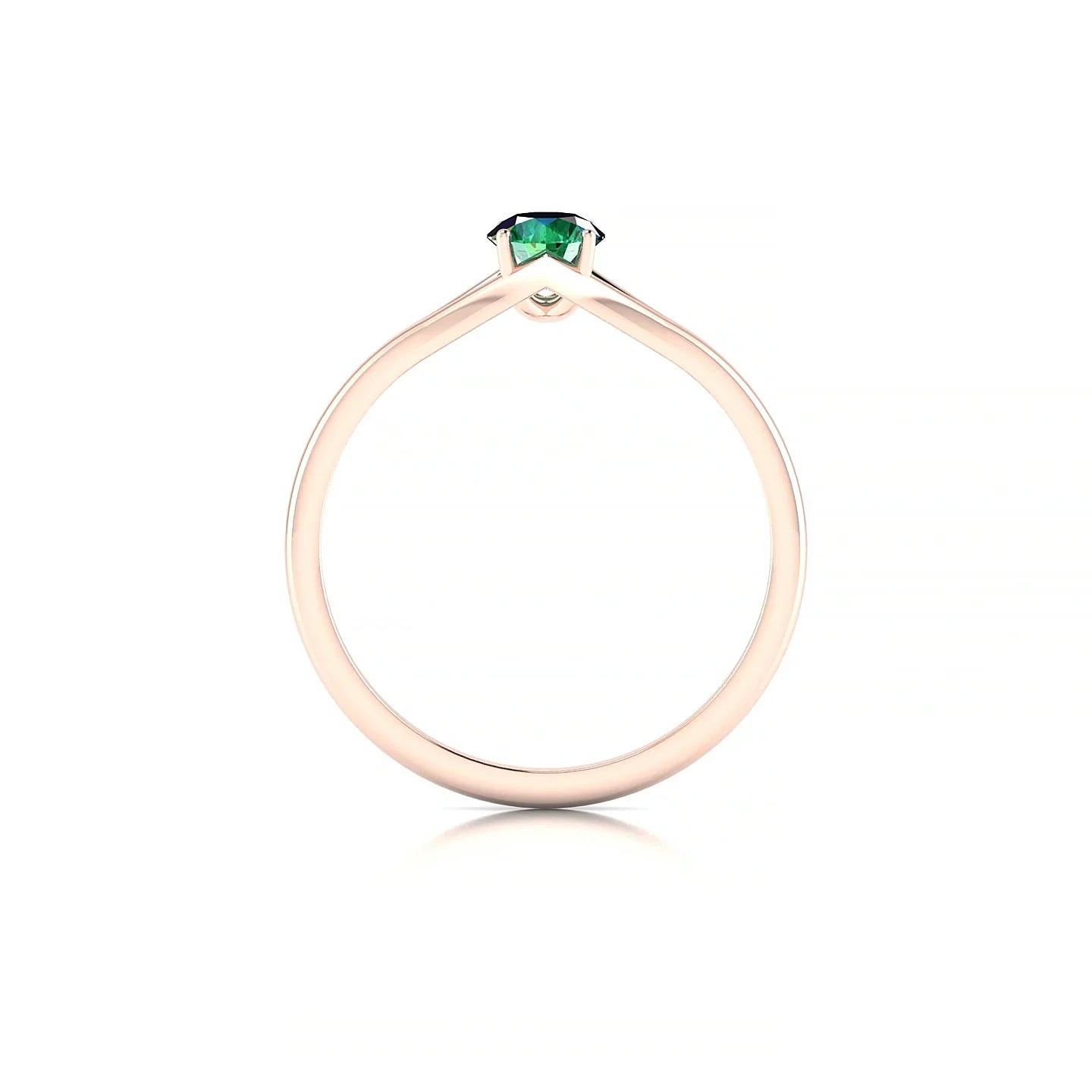 Rise | 18k Rose Gold 4.5 mm Round Emerald Ring
