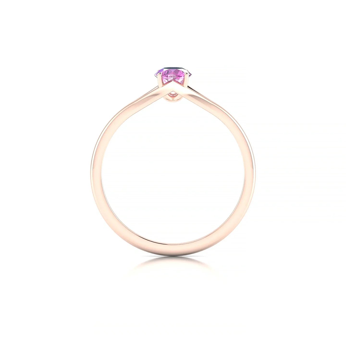 Rise | 18k Rose Gold 4.5 mm Round Pink Sapphire Ring