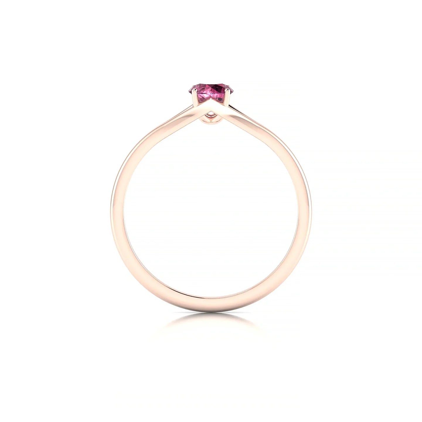 Rise | 18k Rose Gold 4.5 mm Round Rhodolite Ring