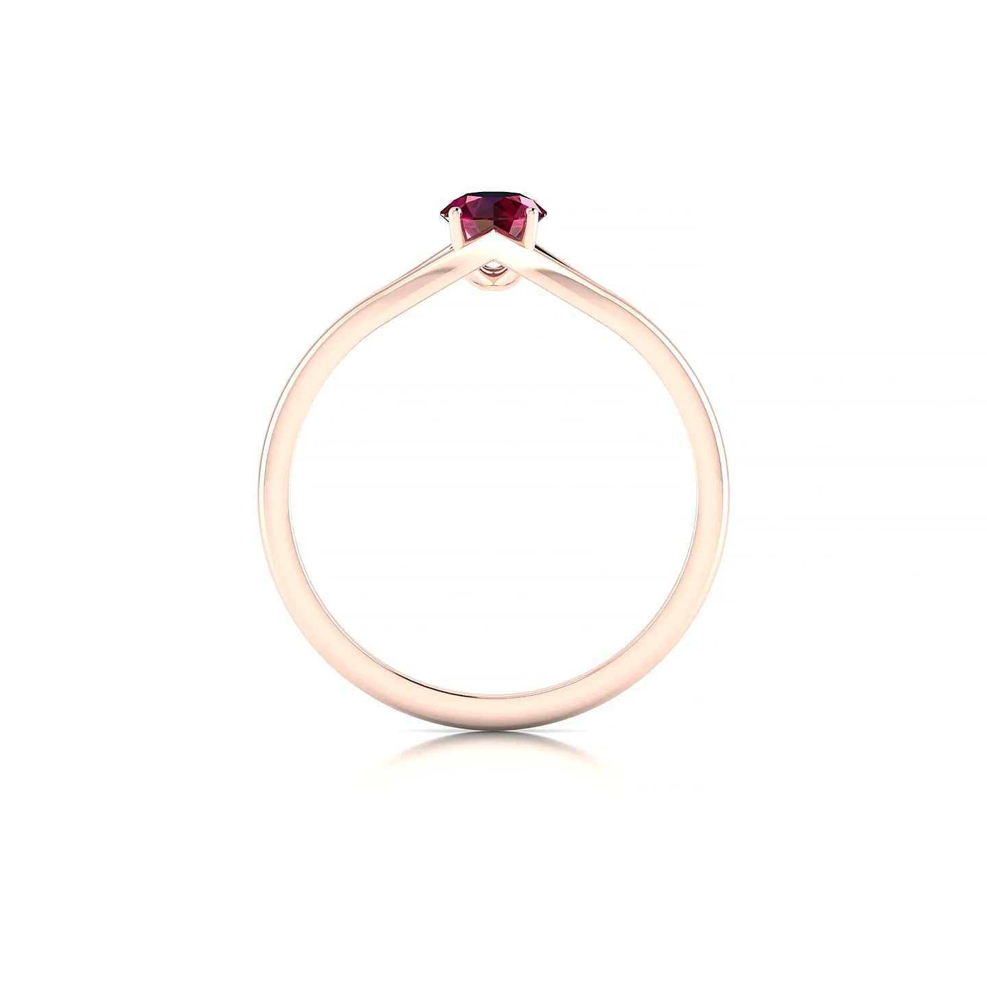 Rise | 18k Rose Gold 4.5 mm Round Ruby Ring
