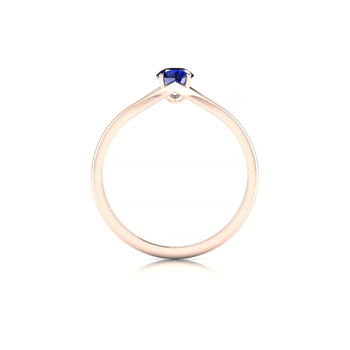 Rise | 18k Rose Gold 4.5 mm Round Sapphire Ring
