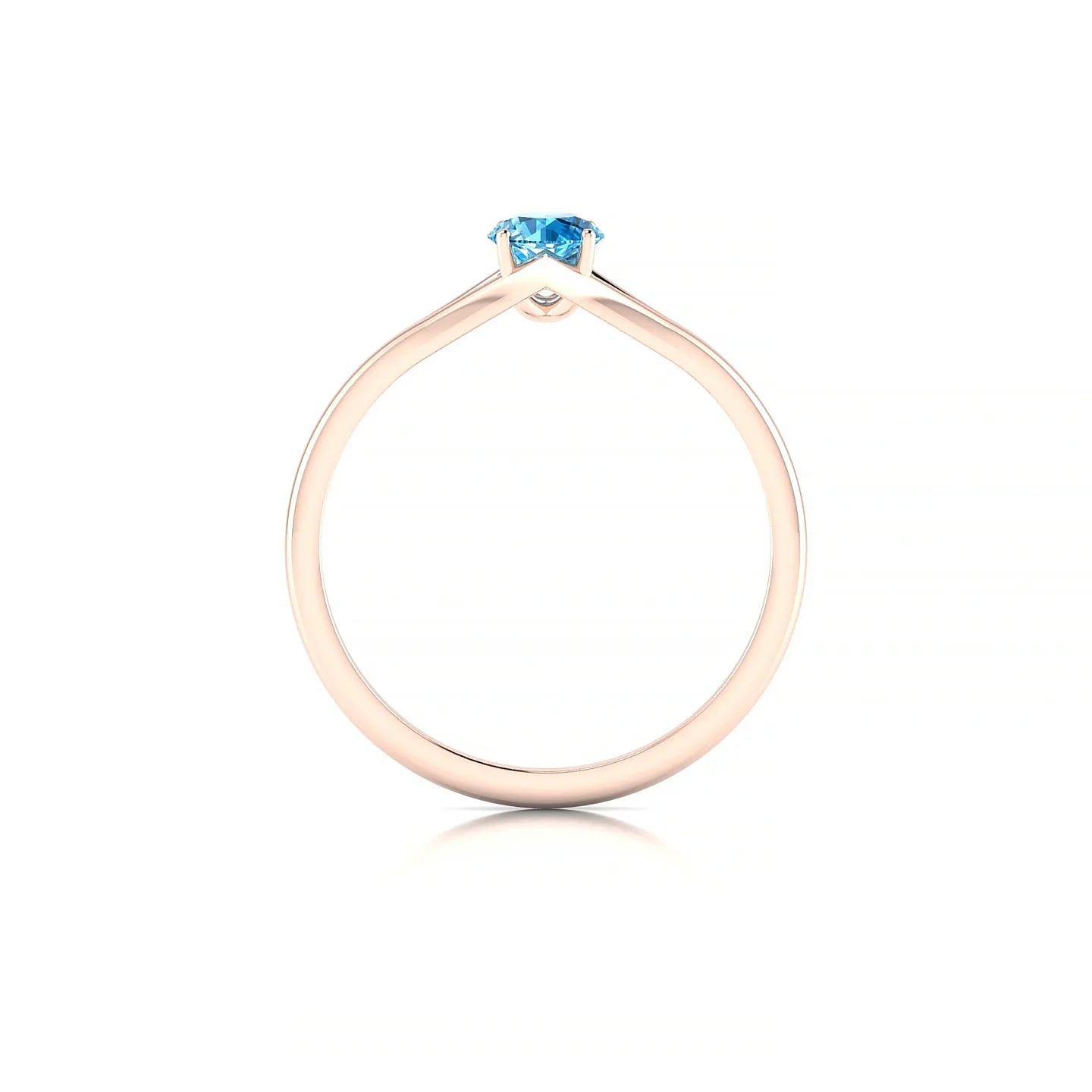 Rise | 18k Rose Gold 4.5 mm Round Topaz Ring