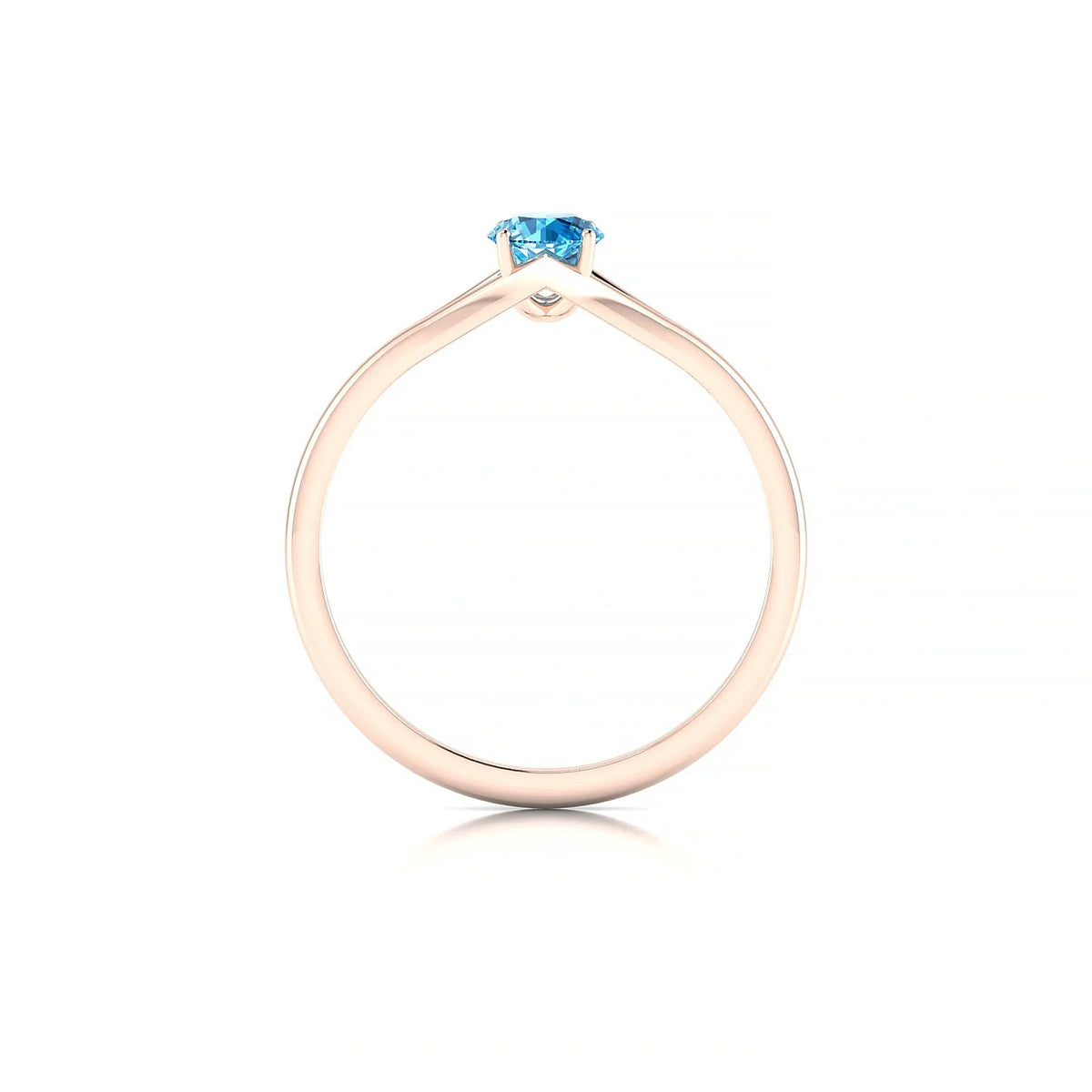 Rise | 18k Rose Gold 4.5 mm Round Topaz Ring